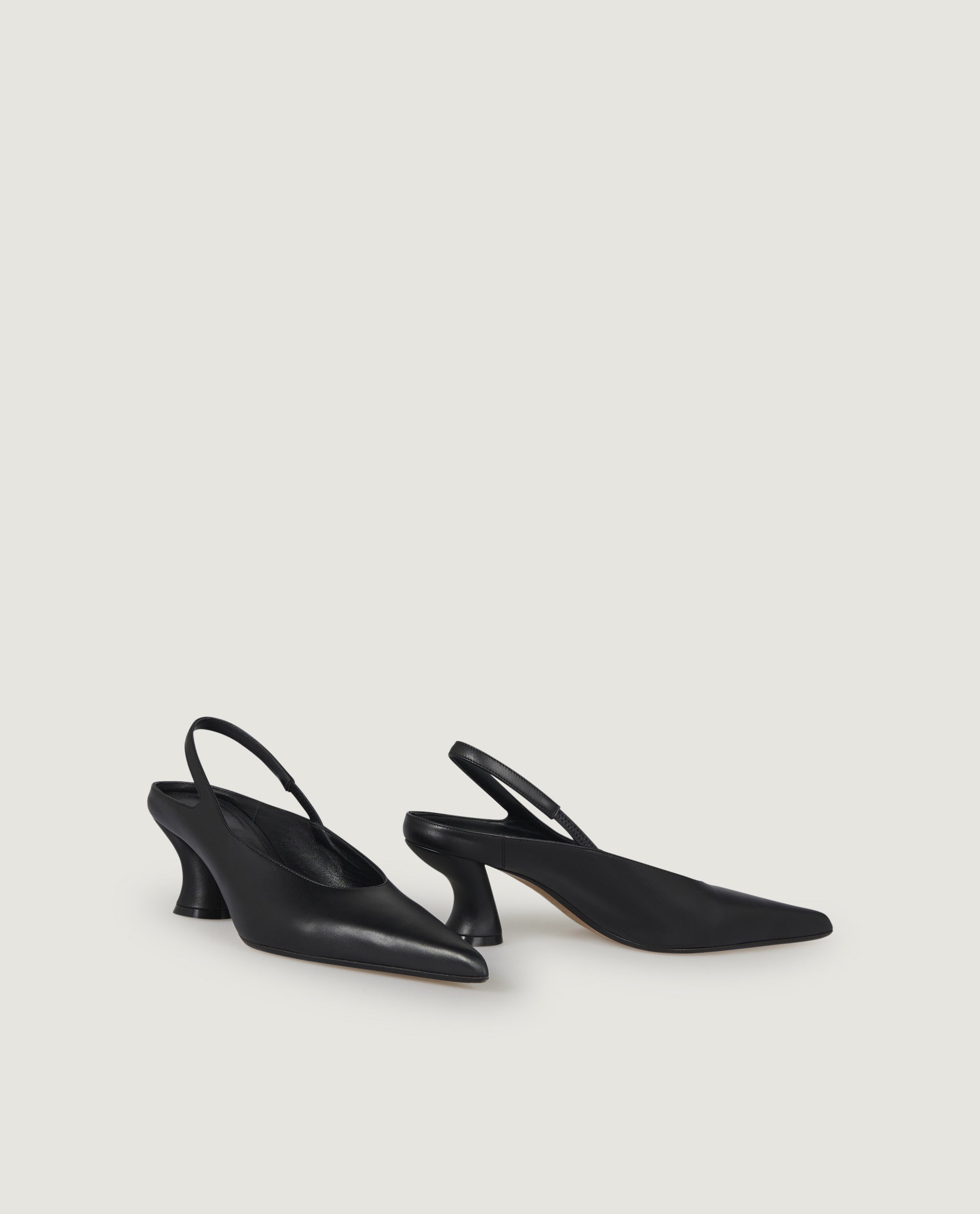 Leren slingbacks