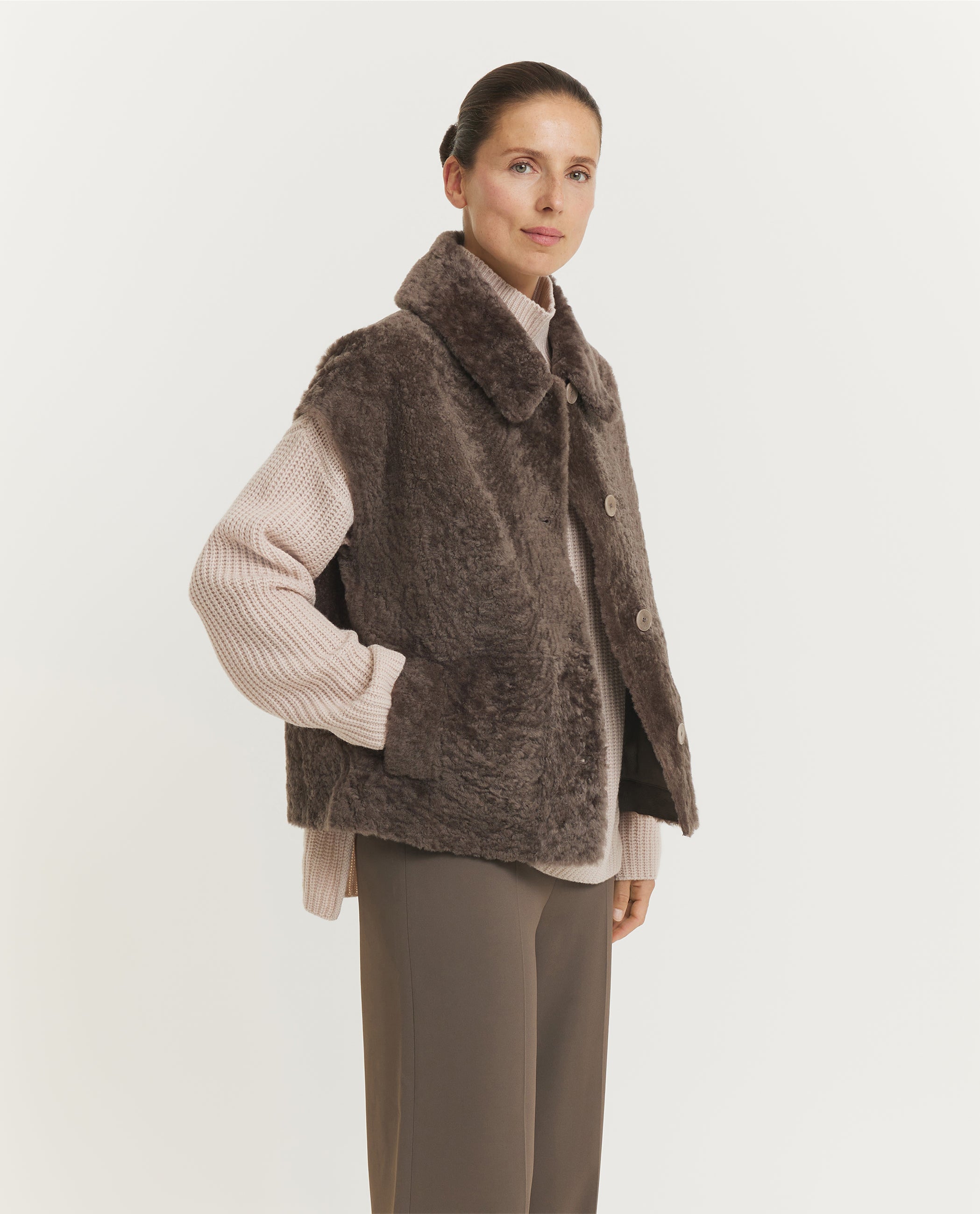 Molin Omkeerbaar Shearling Vest - Bruin