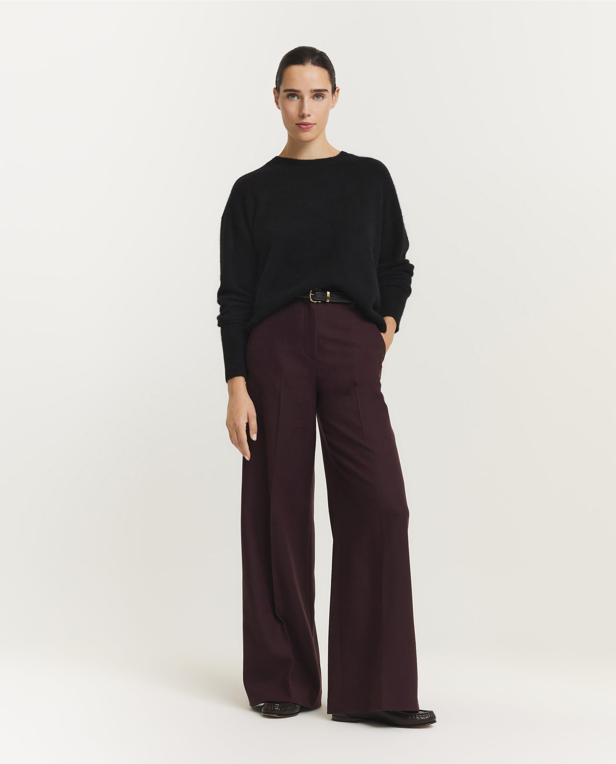 Alana Flannel Stretch Pantalon - Paars