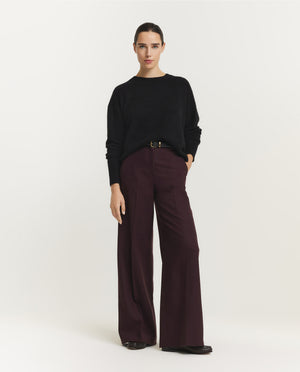 Alana Flannel Stretch Pantalon - Paars