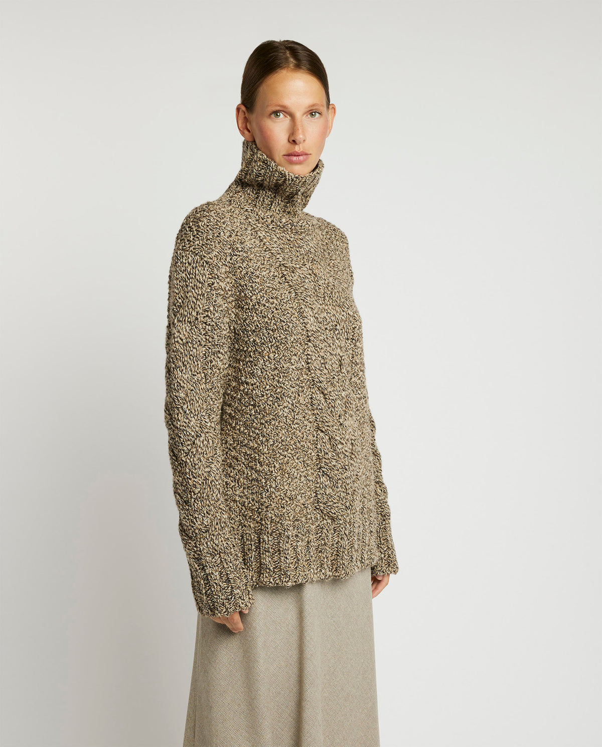 Wool cable knit sweater