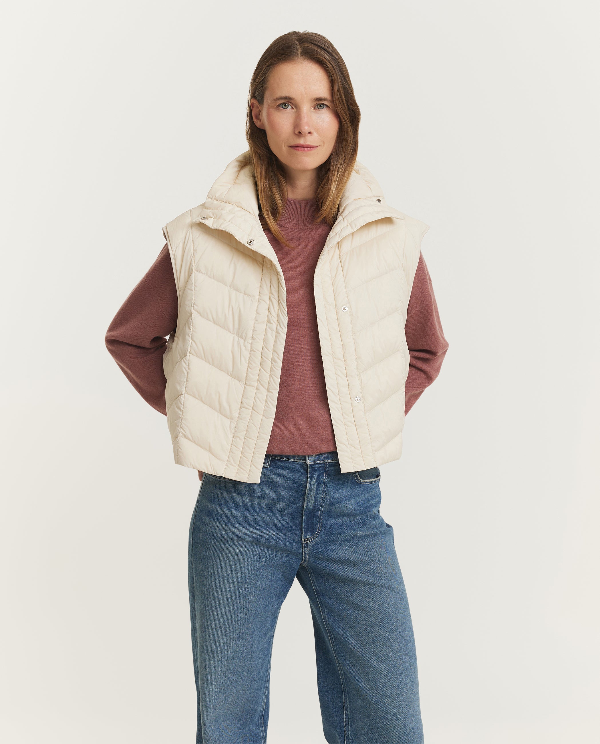 Wol Cashmere Raglan Jas - Ecru