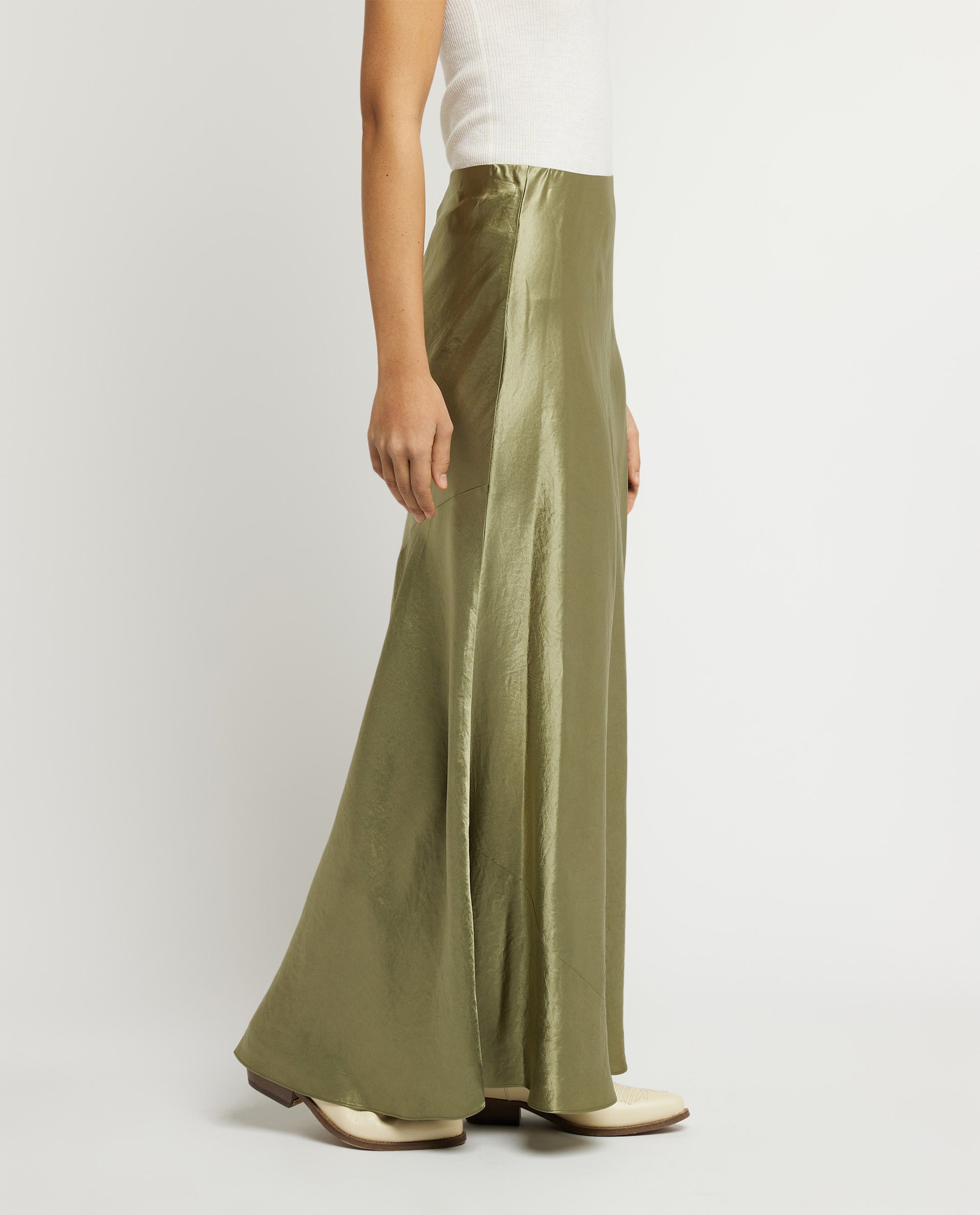 Satin maxi skirt