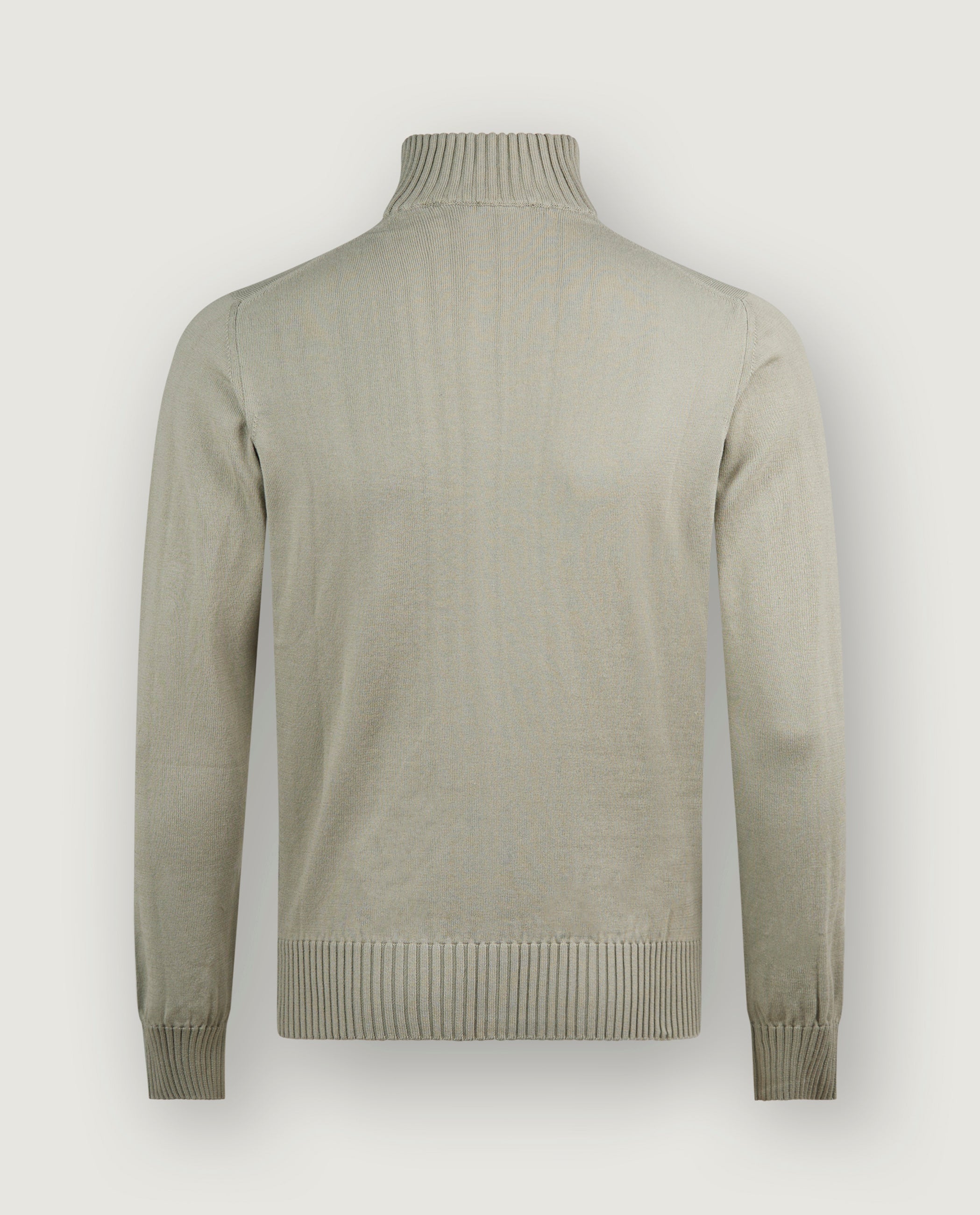 Katoenen Half Zip Trui - Groen – Pauw