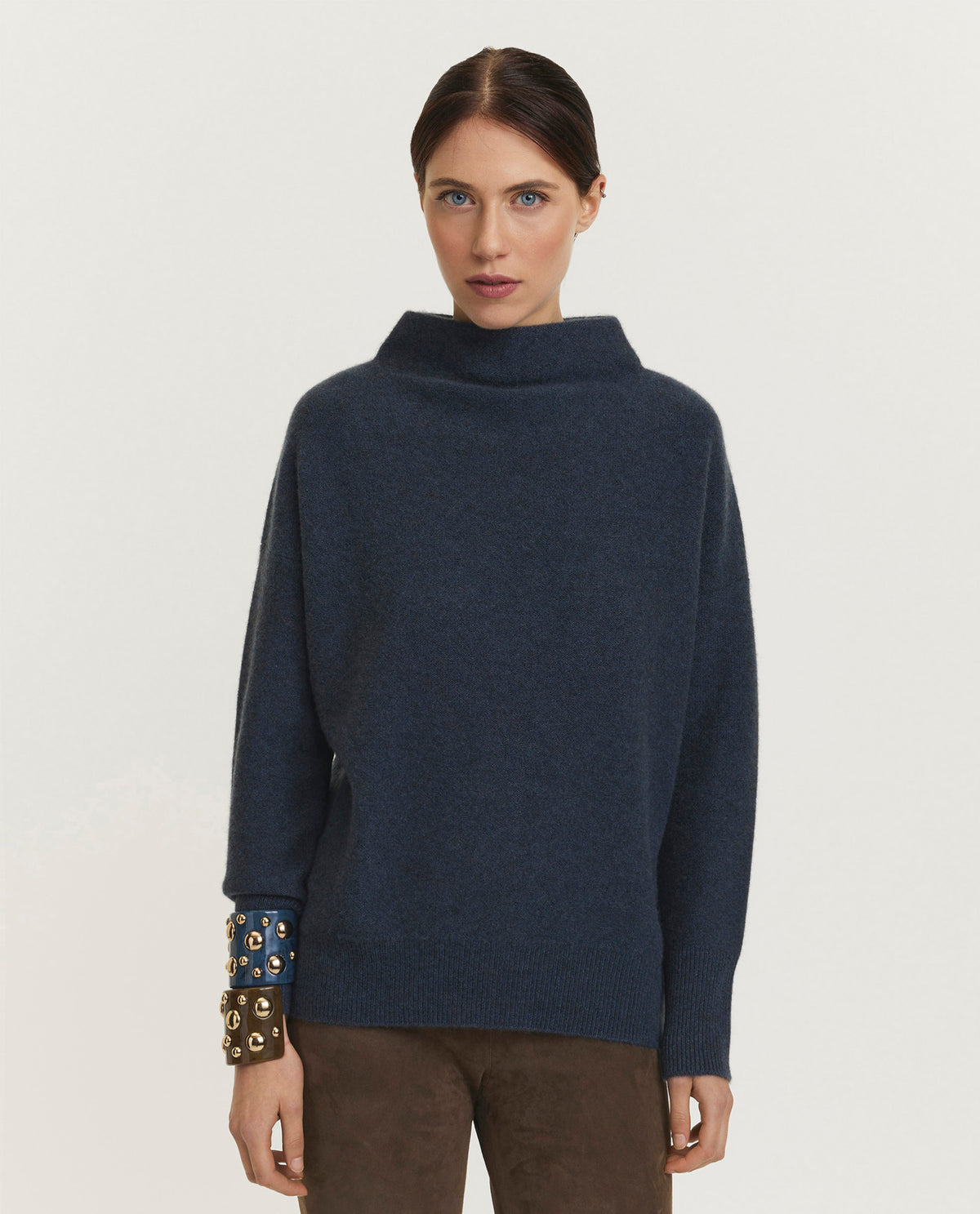 Cashmere funnel neck sweater