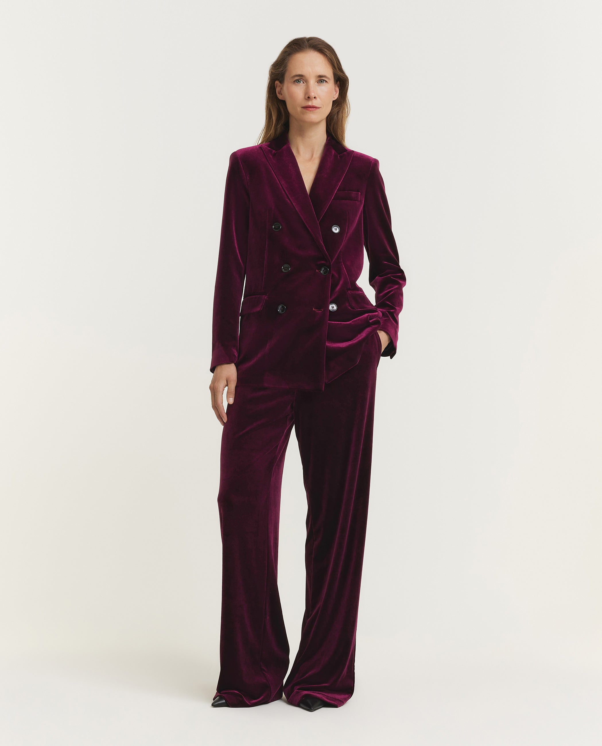 Velvet Wide Leg Trousers