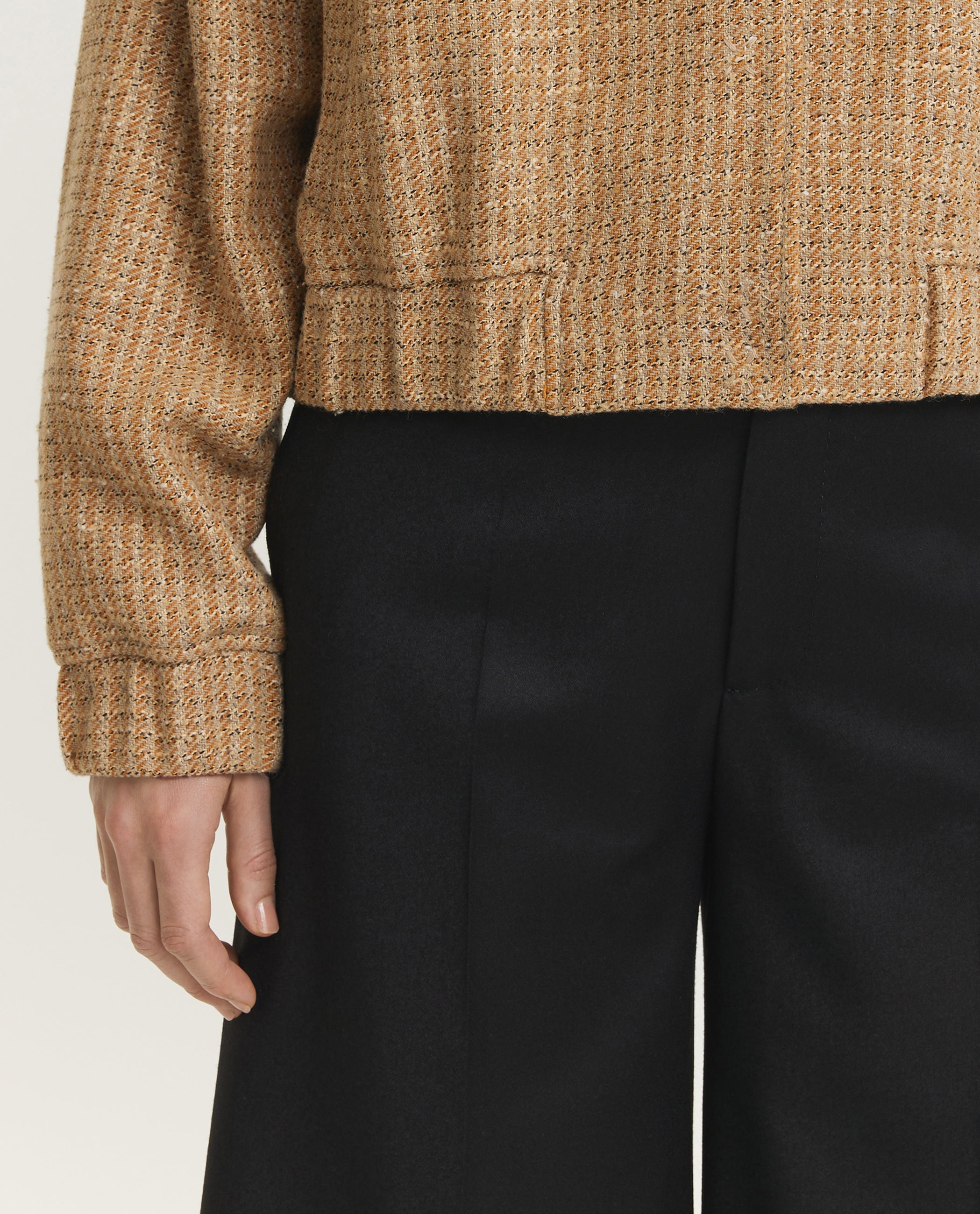 Wol Zijden Bomberjack - Lichtbruin