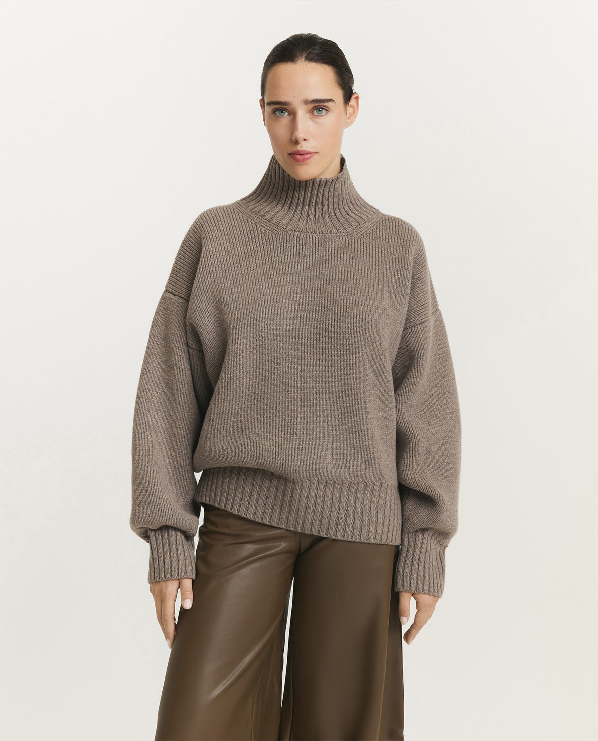 Sculptural Compact Turtleneck
