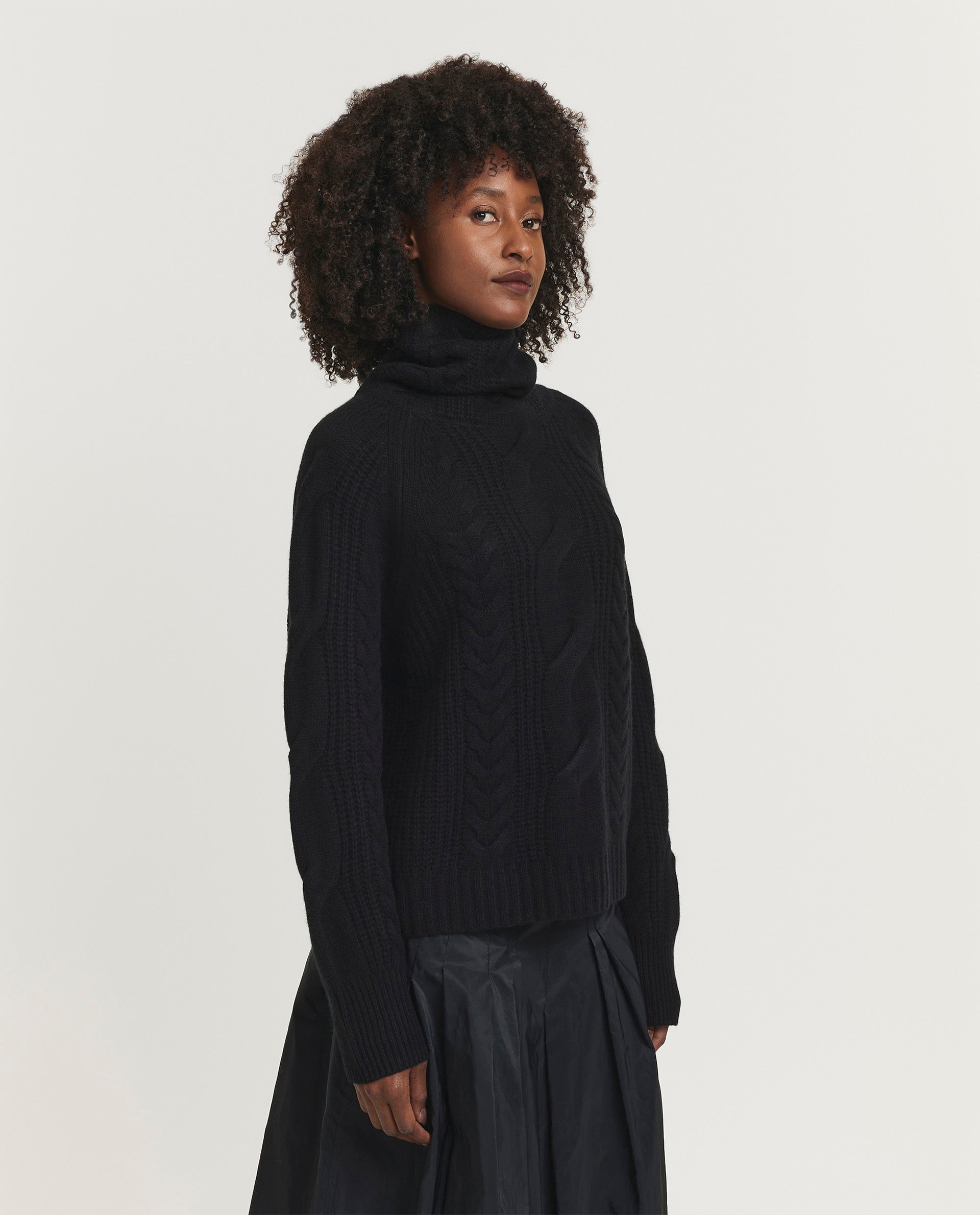 Wool-cashmere cable knit sweater