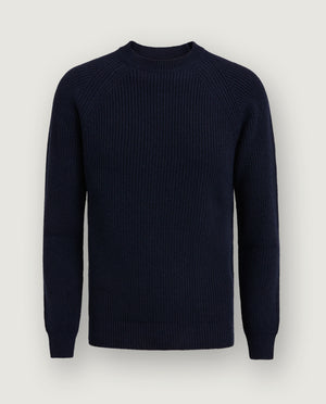 Cashmere Rib Trui - Donkerblauw