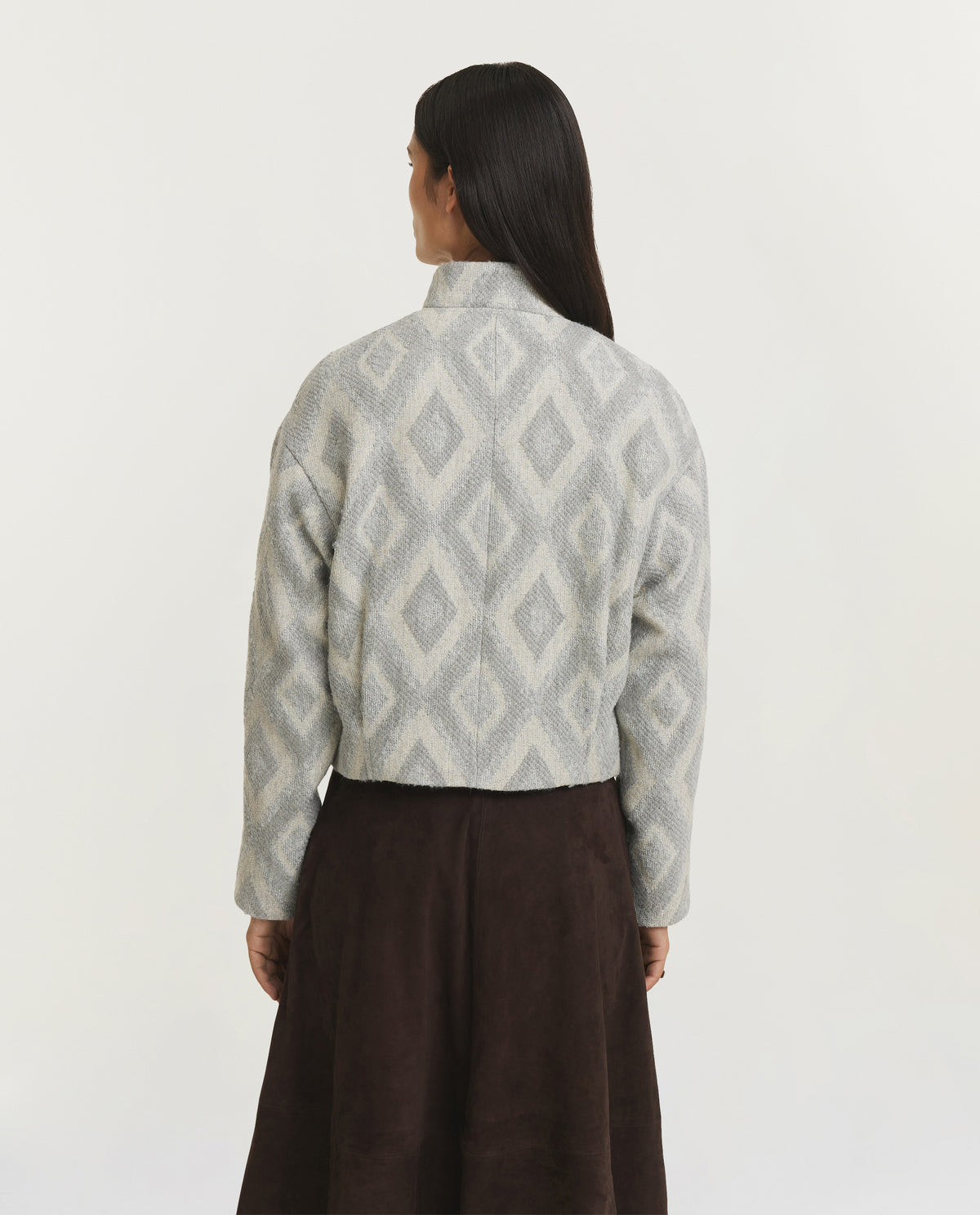 Patroon Peacoat - Lichtgrijs