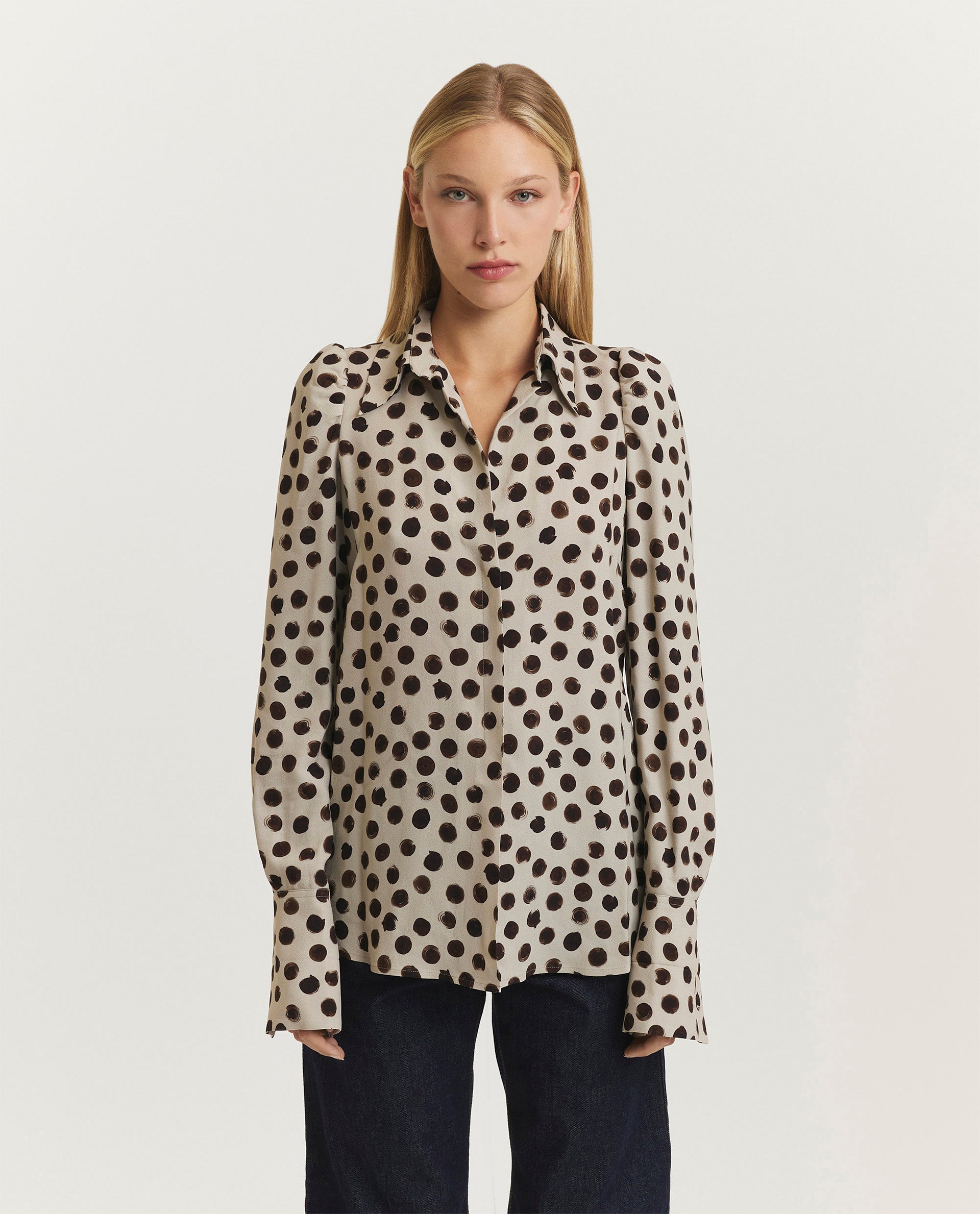 Soepele V-hals blouse