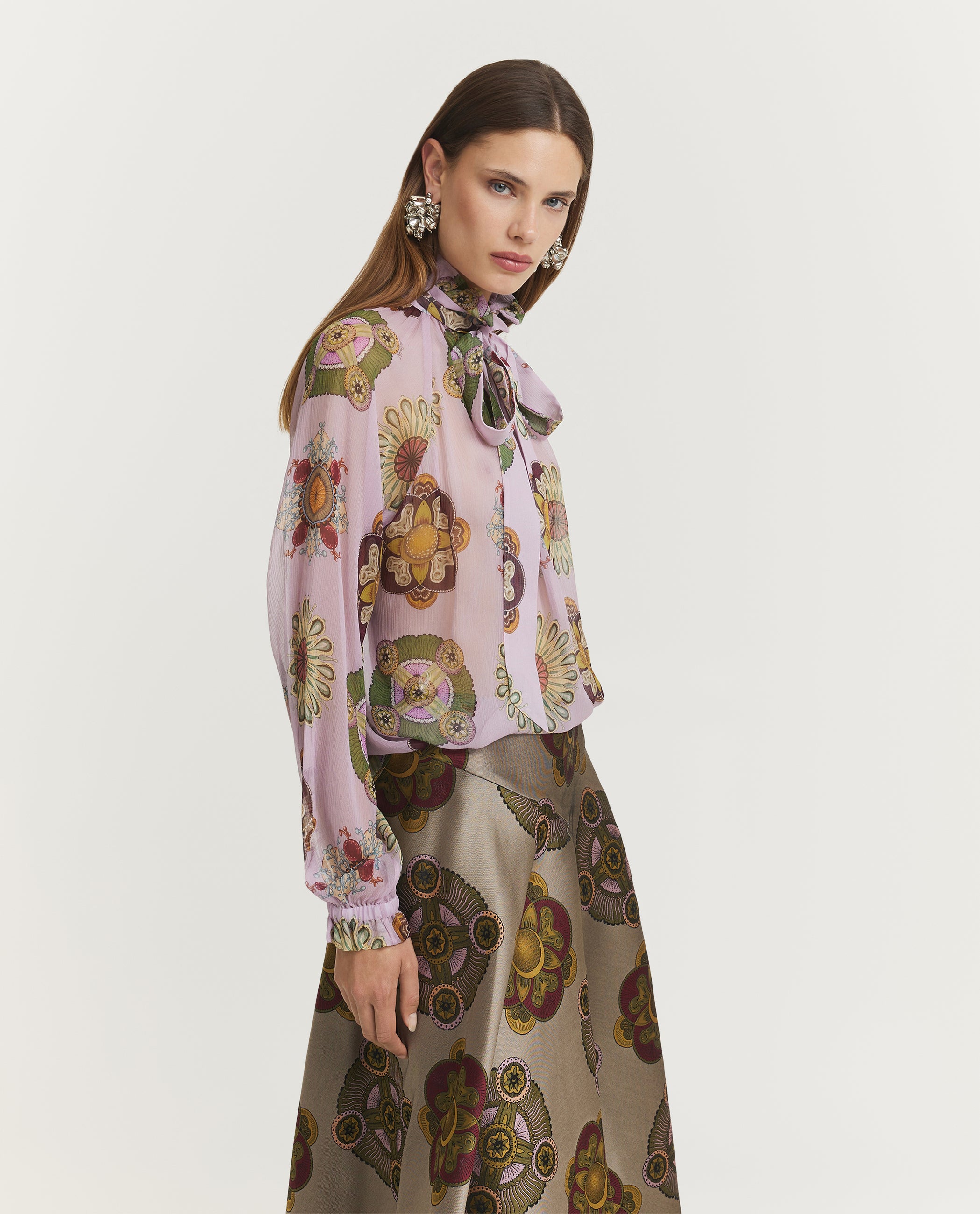 Zijden Cerere Blouse - Roze