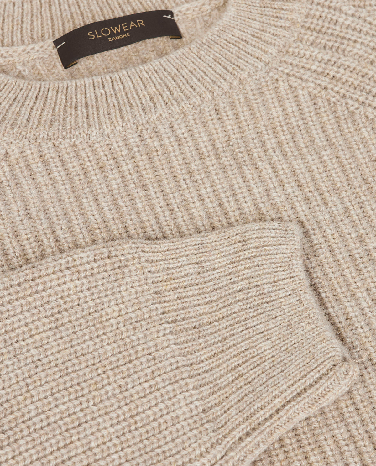 Cashmere Rib Trui - Lichtbruin