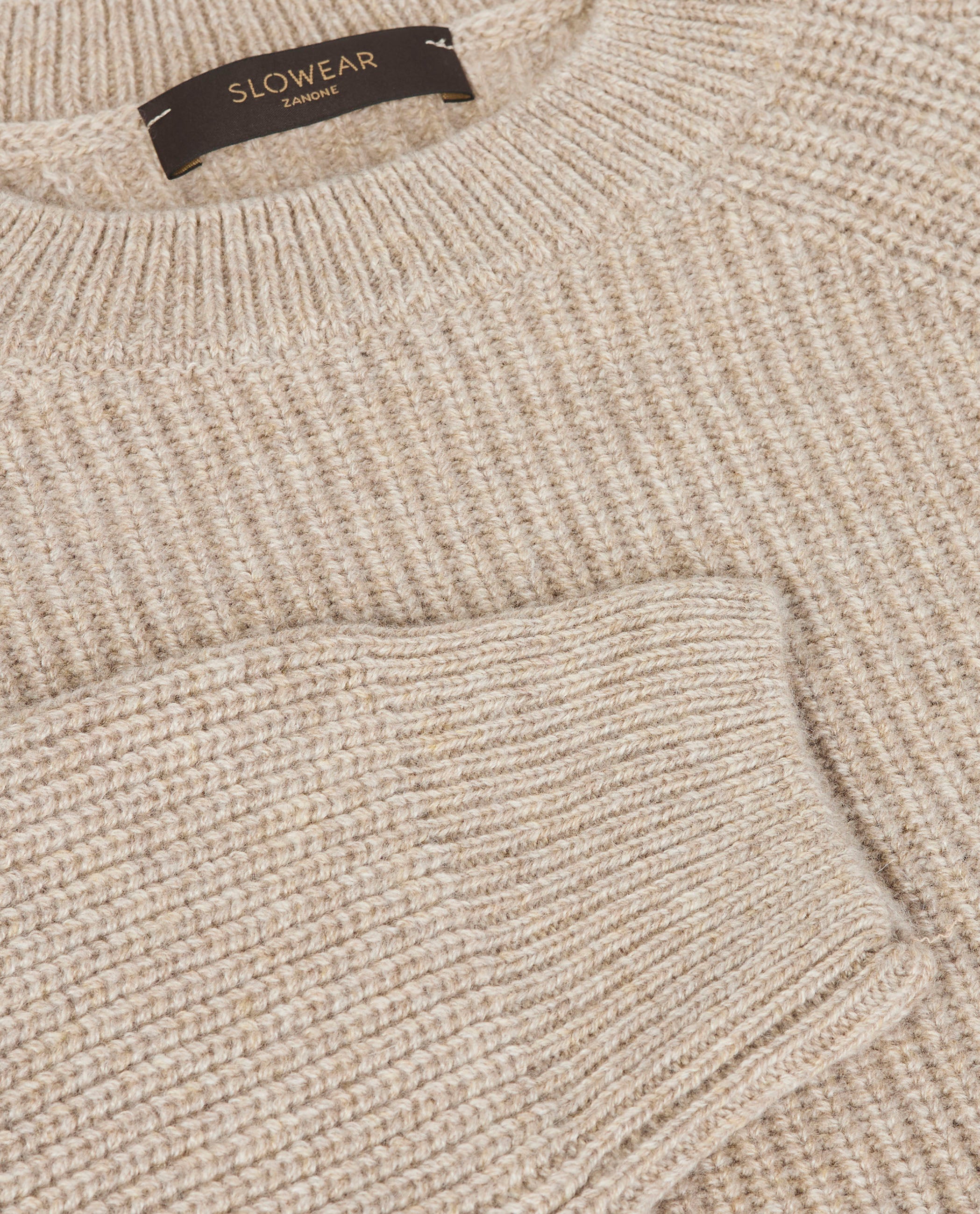 Cashmere Rib Trui - Lichtbruin