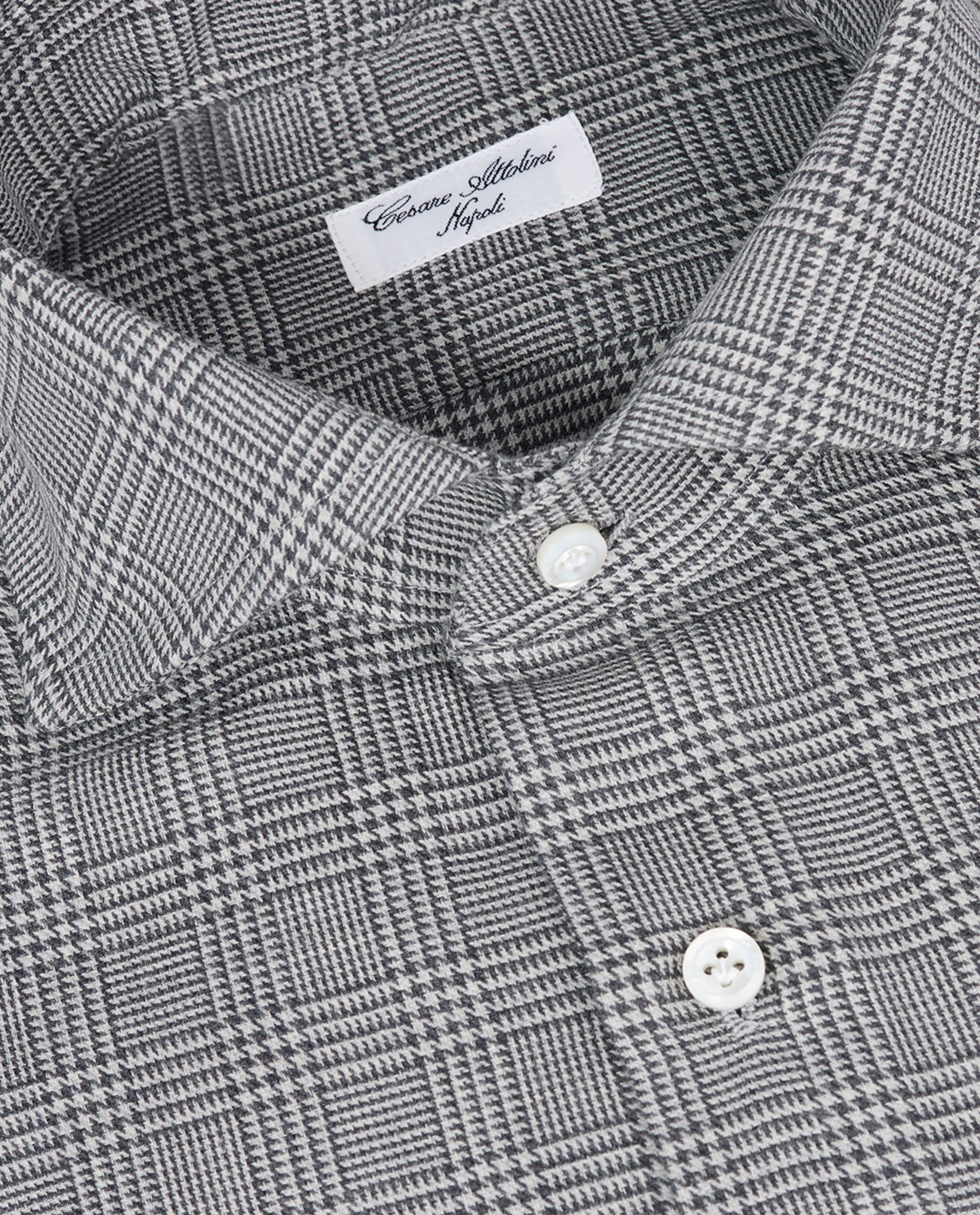 Katoen Cashmere Glencheck Shirt - Grijs