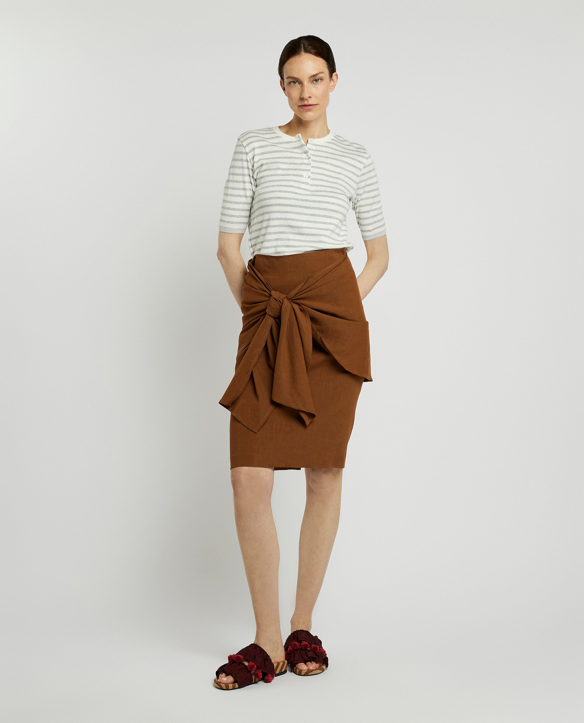 Linen blend skirt