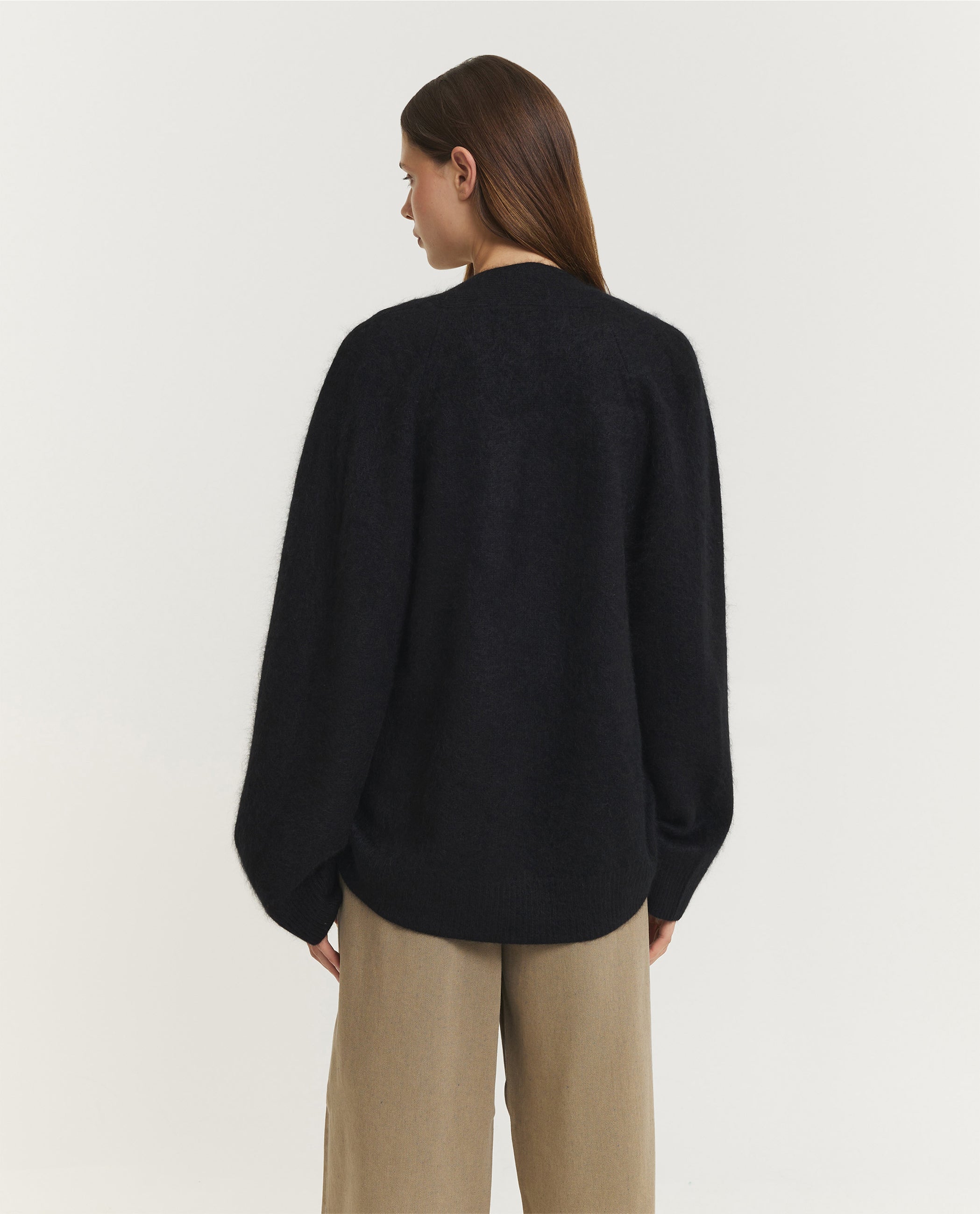 Relaxed Wollen Vest - Zwart