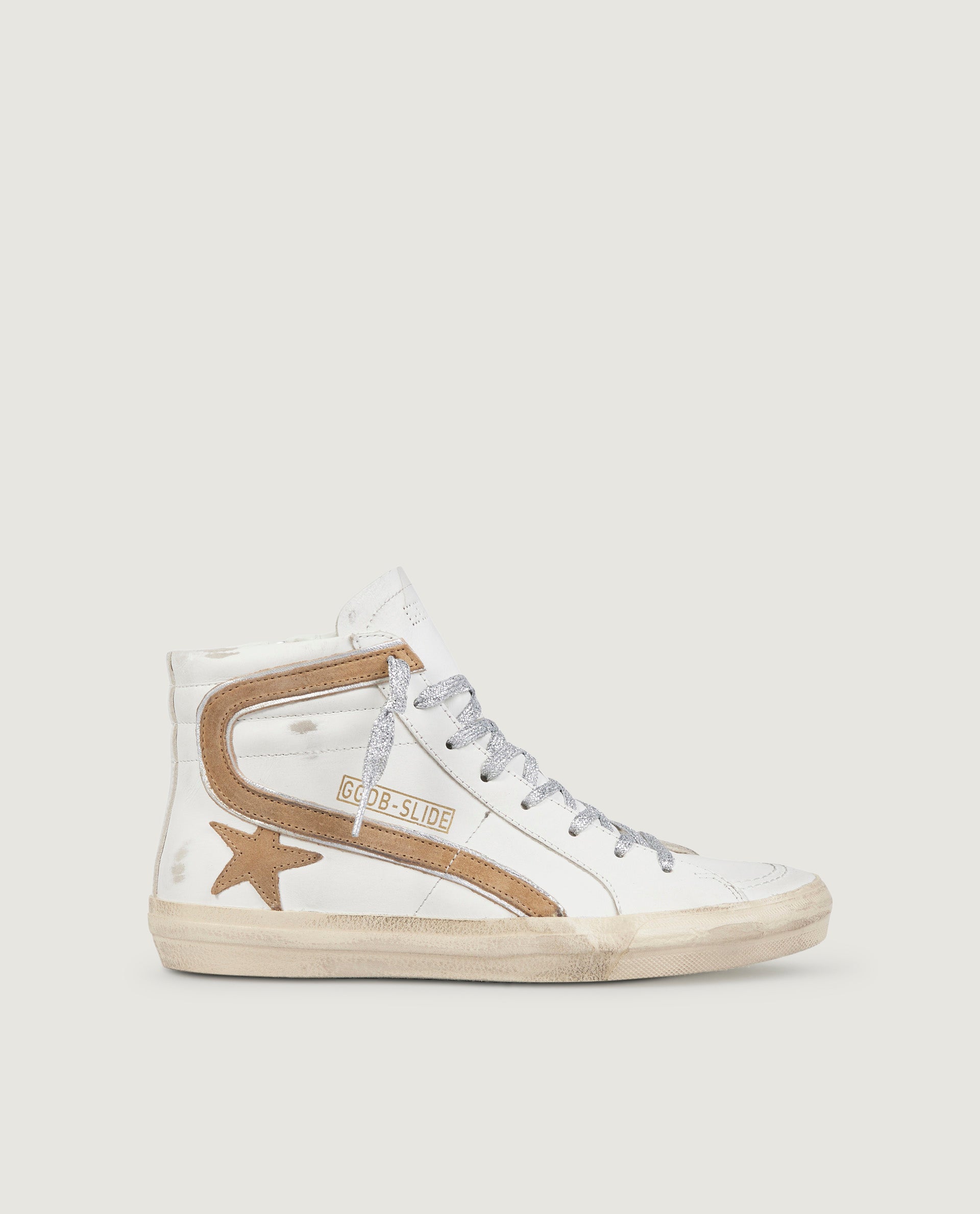 Slide leather sneakers