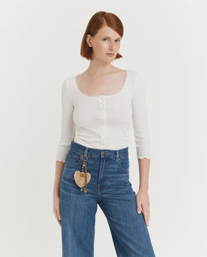 Scoop-Neck Fitted Cardigan