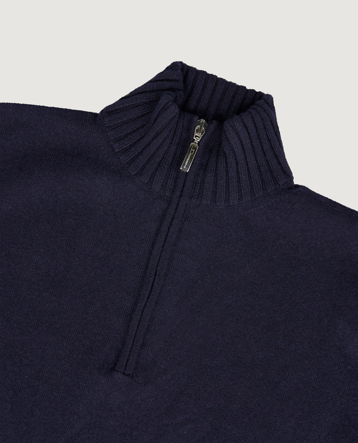 Grove Cashmere Half-Zip Trui - Donkerblauw