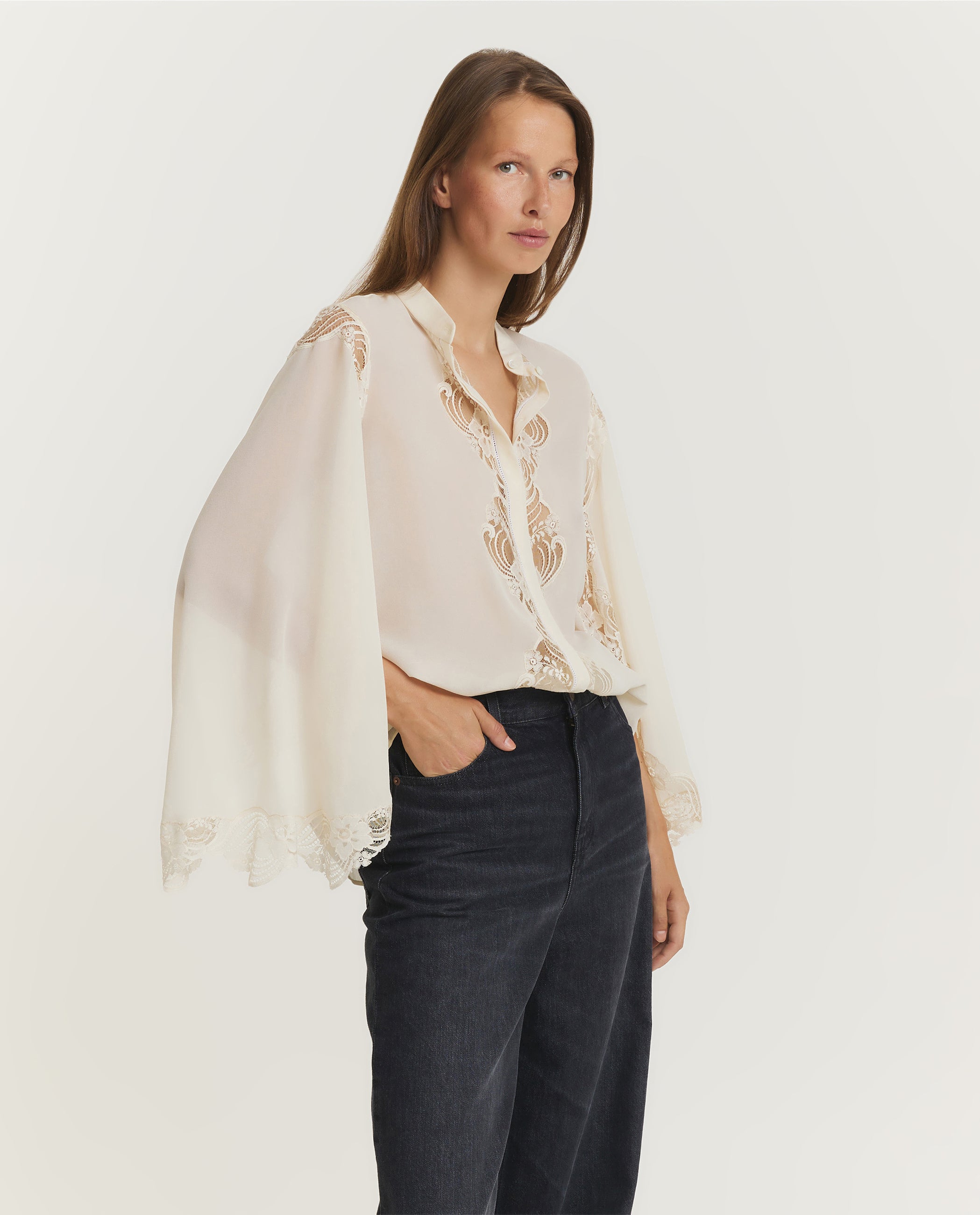 Soepele Zijden Blouse - Ecru
