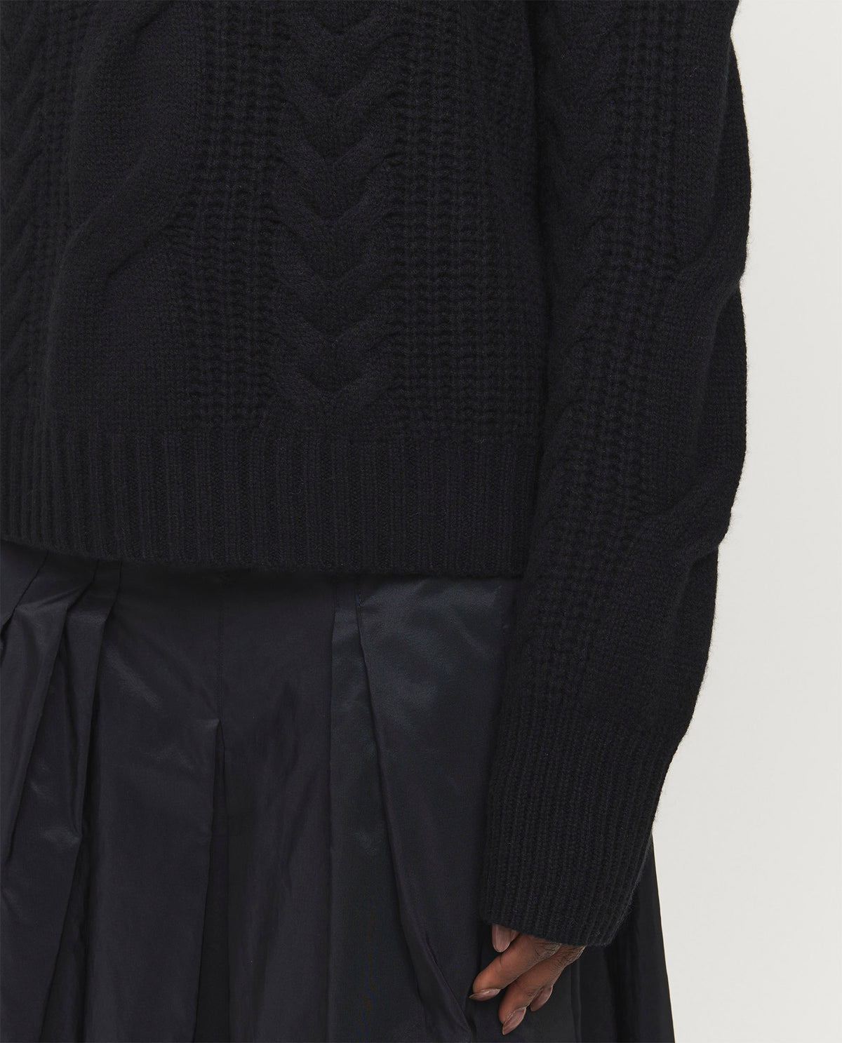 Wool-cashmere cable knit sweater