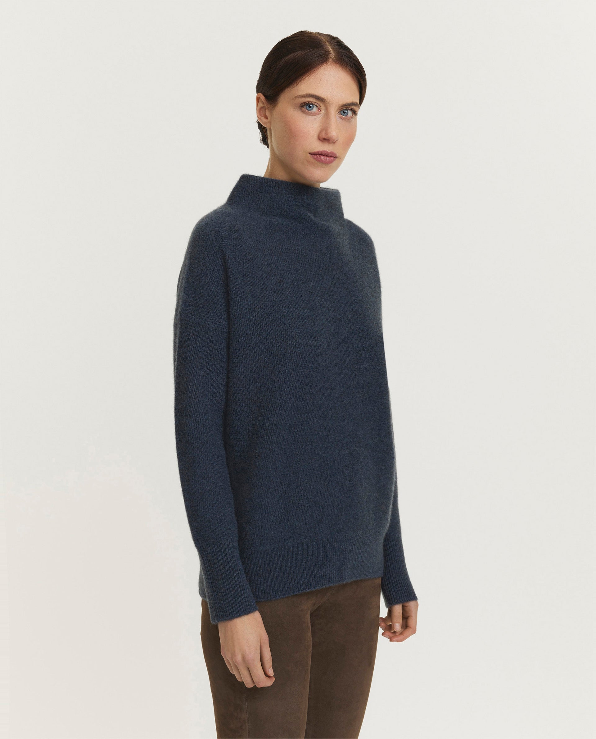 Cashmere funnel neck sweater