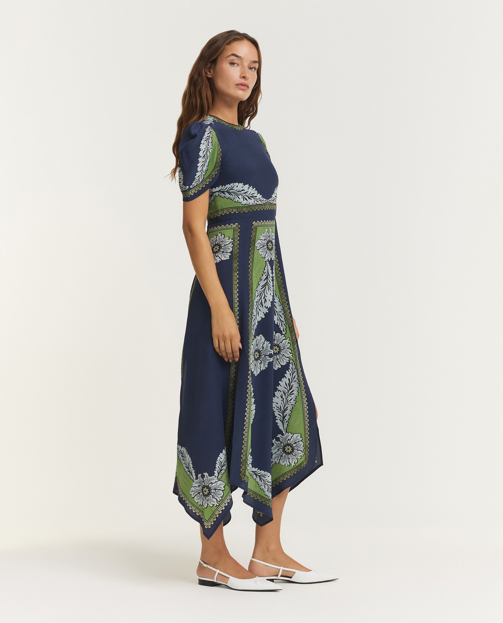 Zijden Cherie Scarf Jurk - Blauw