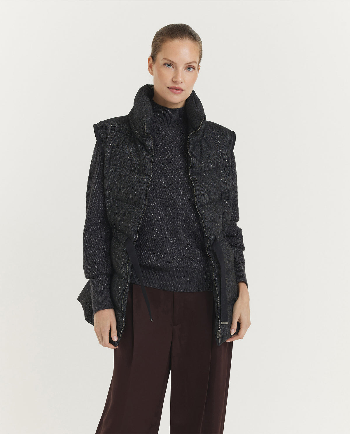 Glitter Herringbone Vest