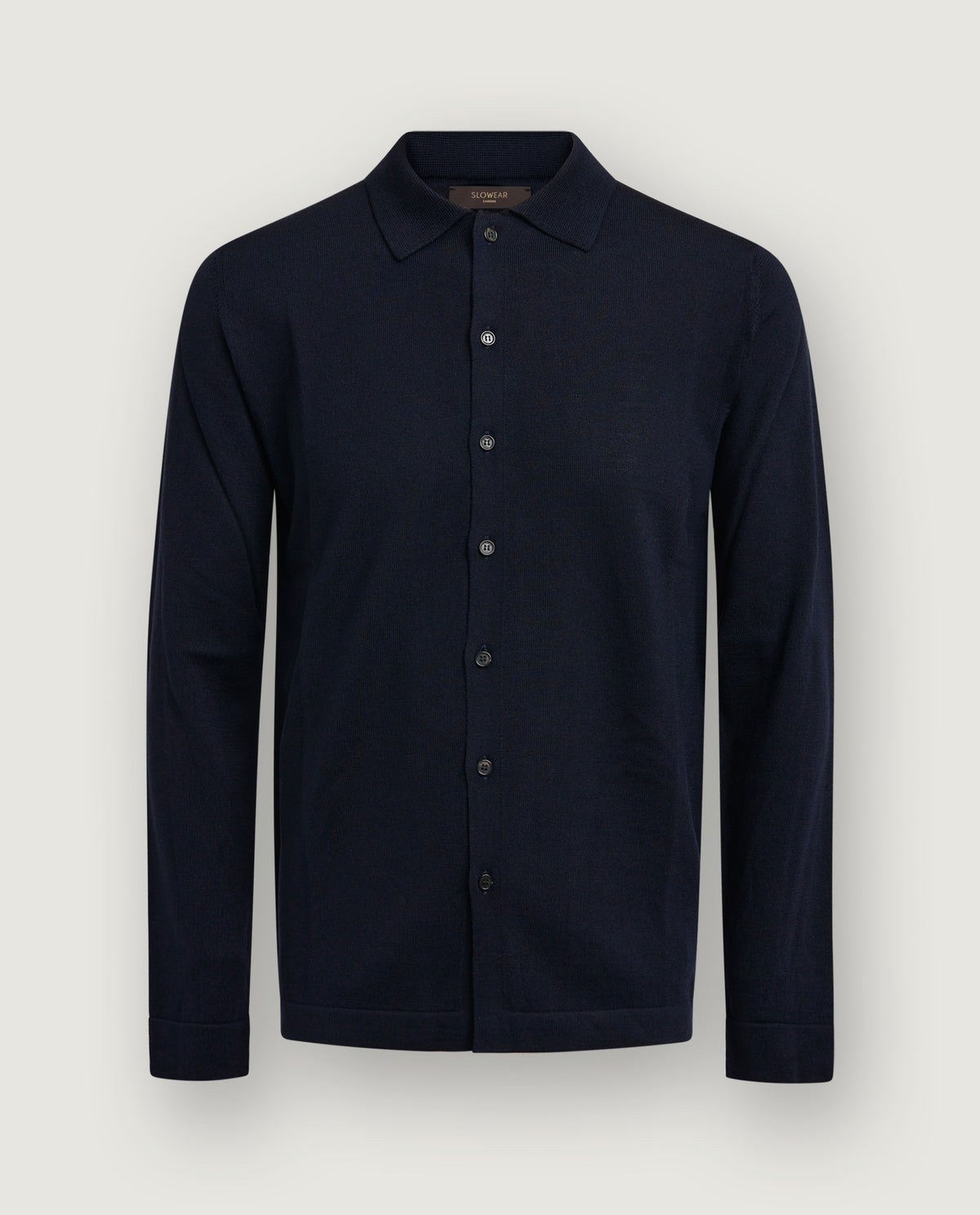 Wol Lange Mouwen Shirt - Donkerblauw