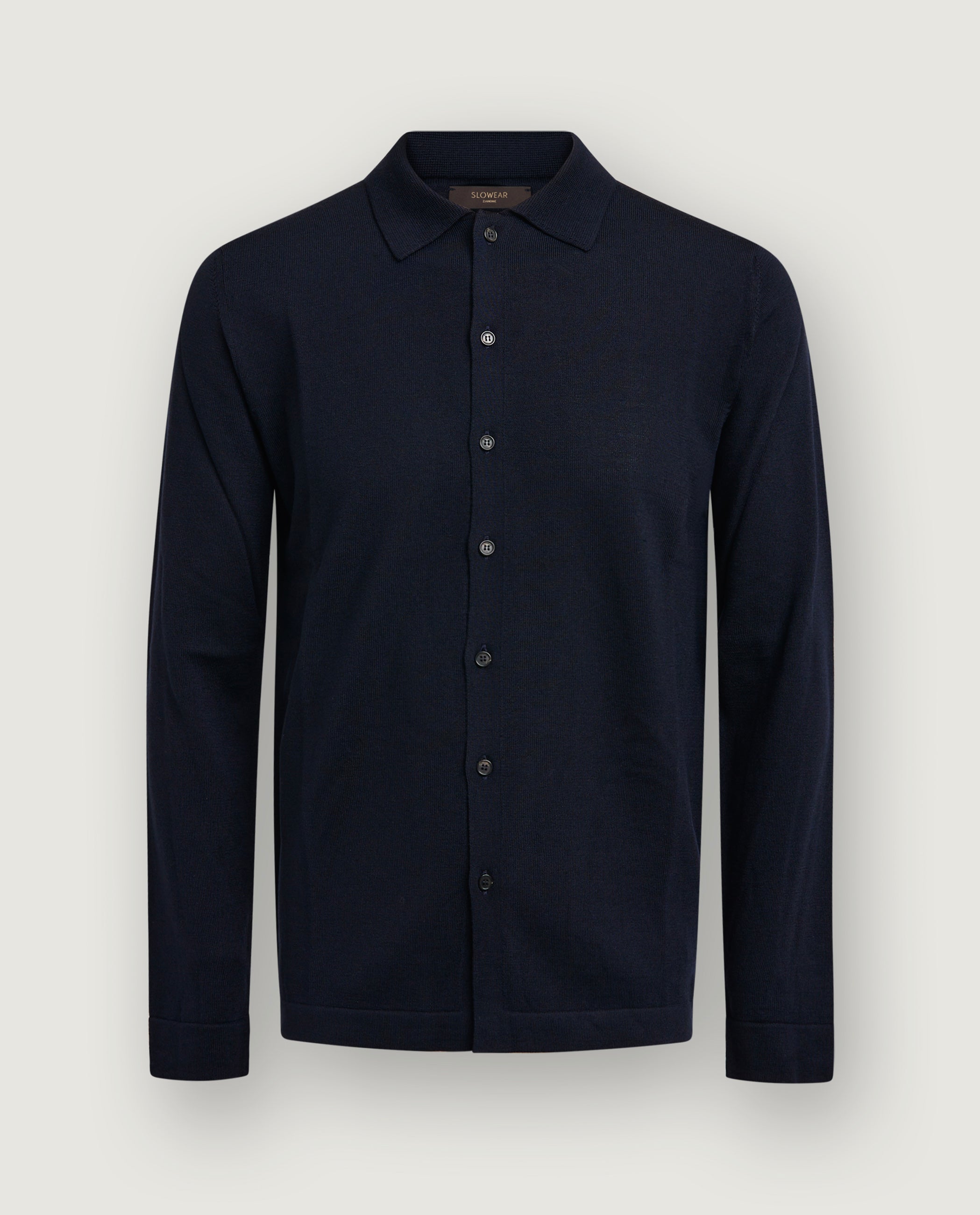 Wol Lange Mouwen Shirt - Donkerblauw