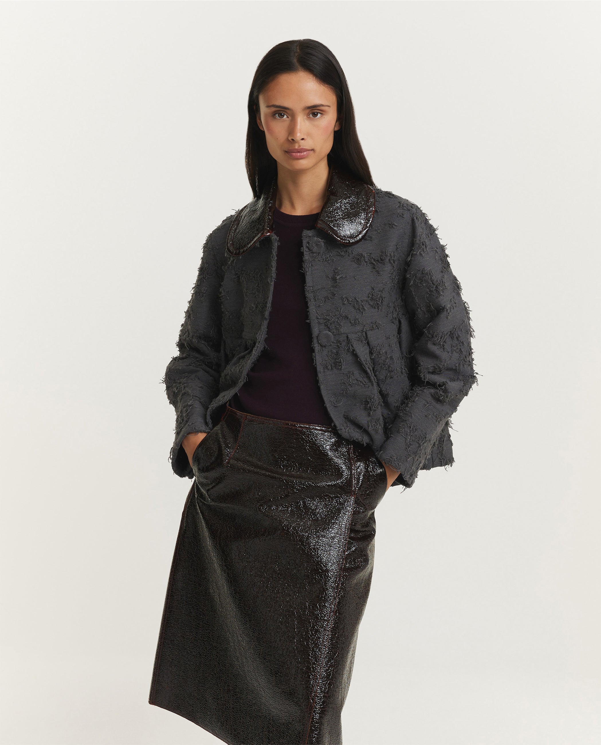 Destructed Jacquard Jacket