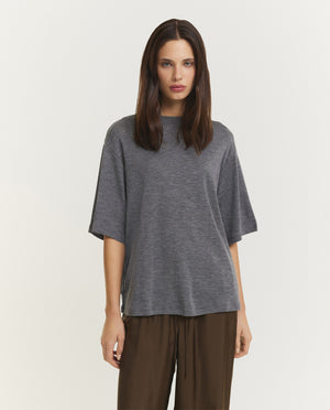 Oversized Merino T-Shirt - Grijs