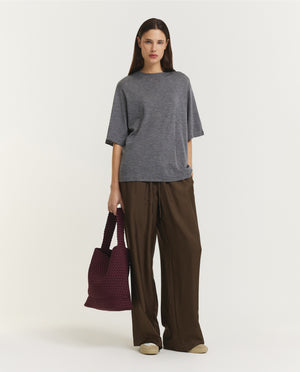 Wide Leg Silk Pants