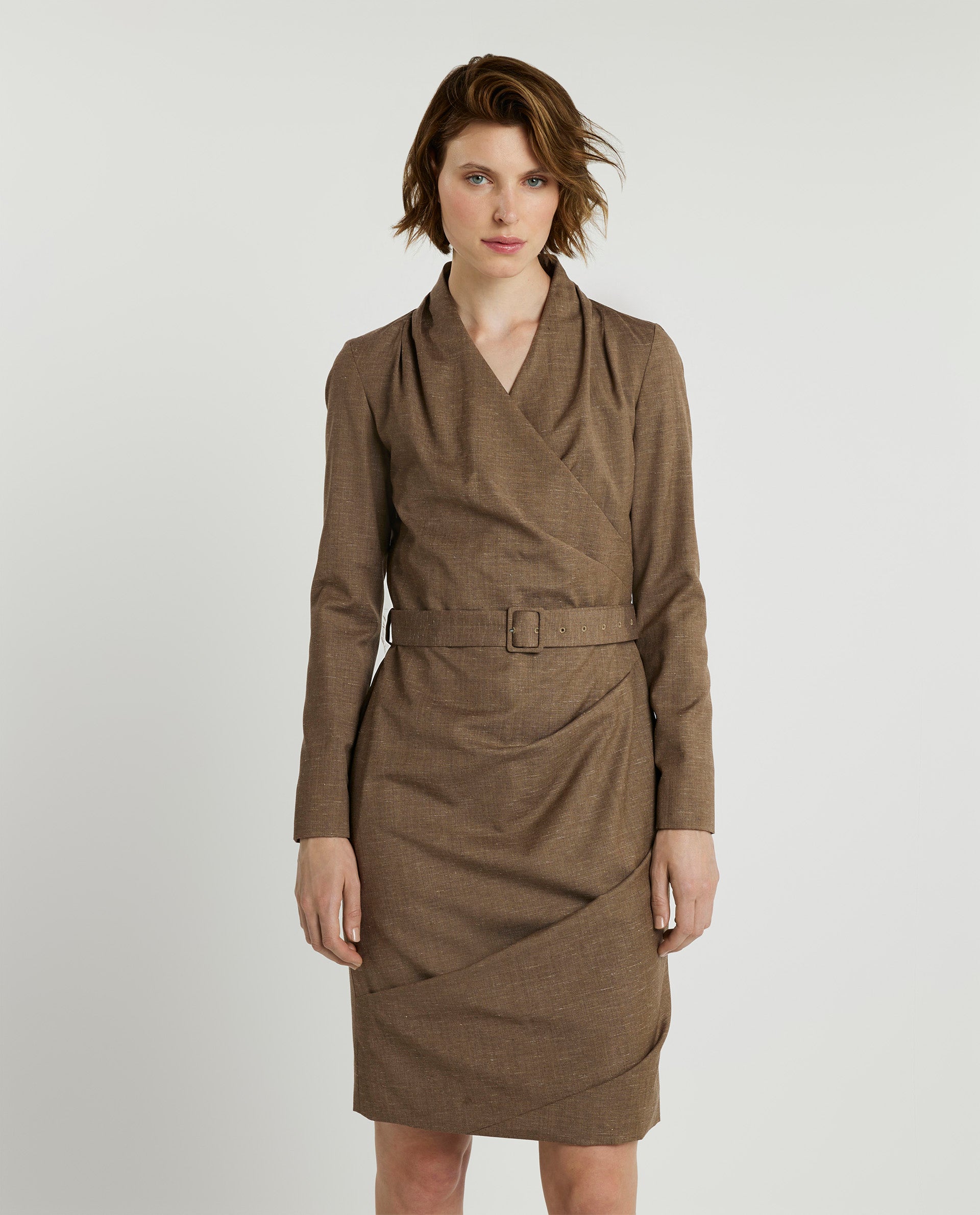 Linen wool dress