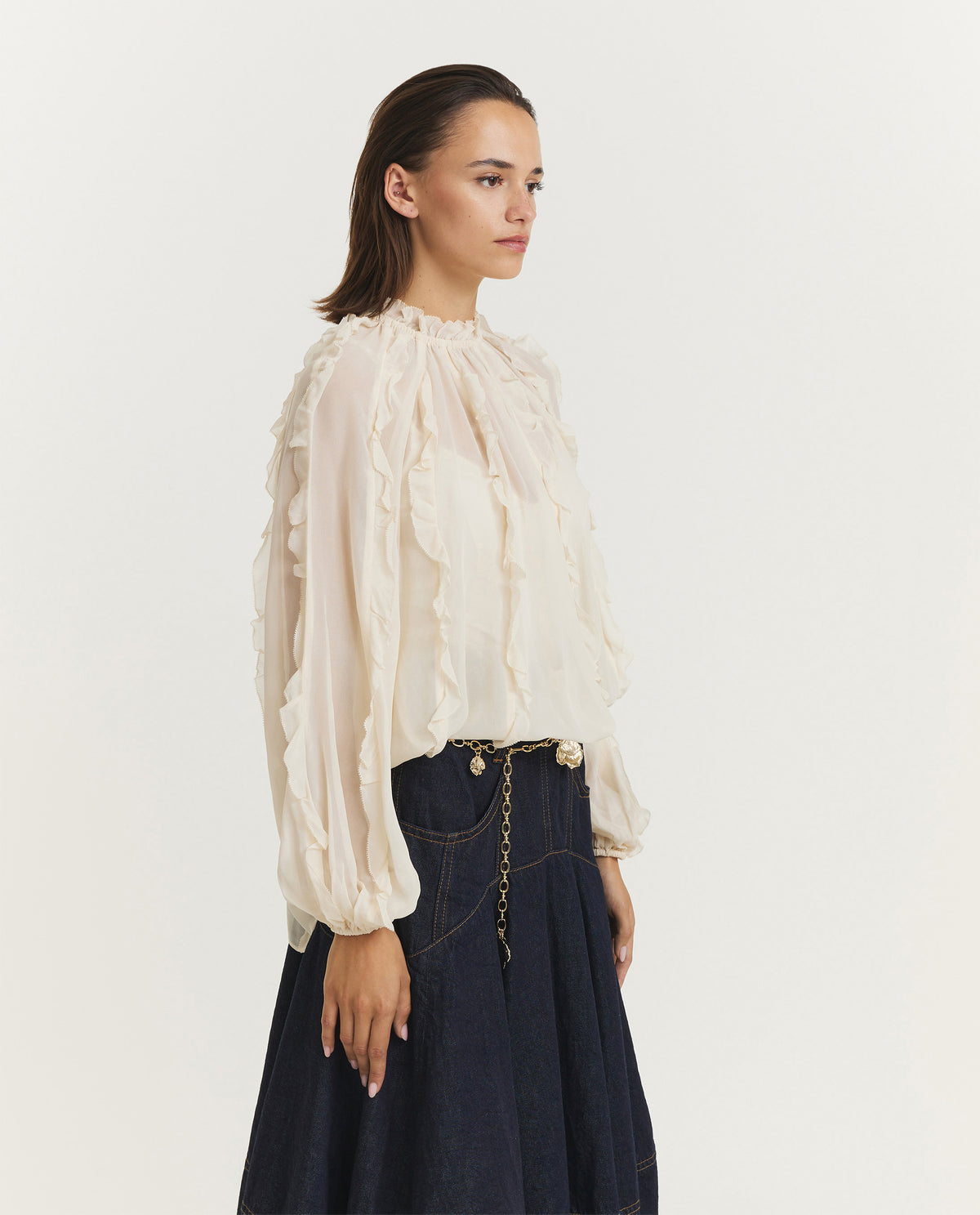 Frill Billow Blouse - Ecru