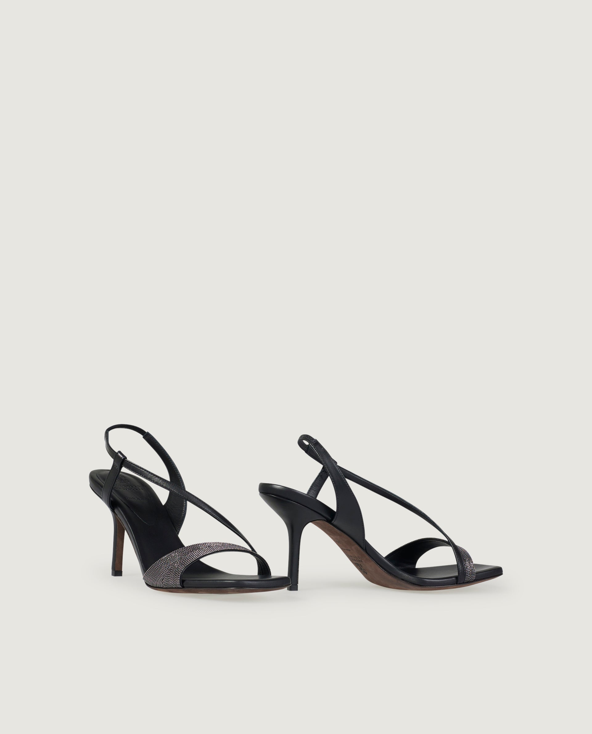 Leren sandalen met hak