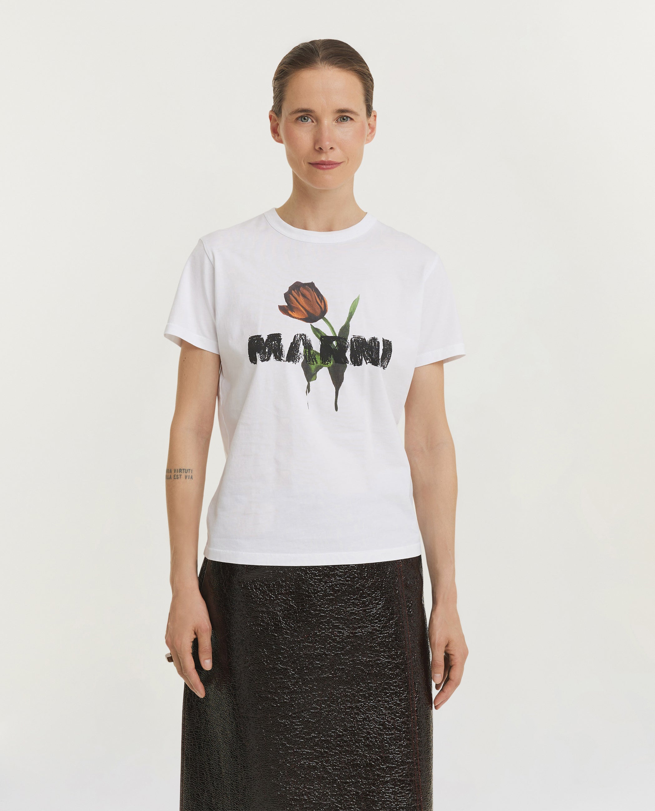 Jersey Katoenen T-Shirt - Wit