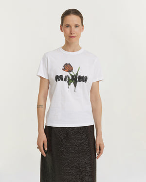 Jersey Katoenen T-Shirt - Wit