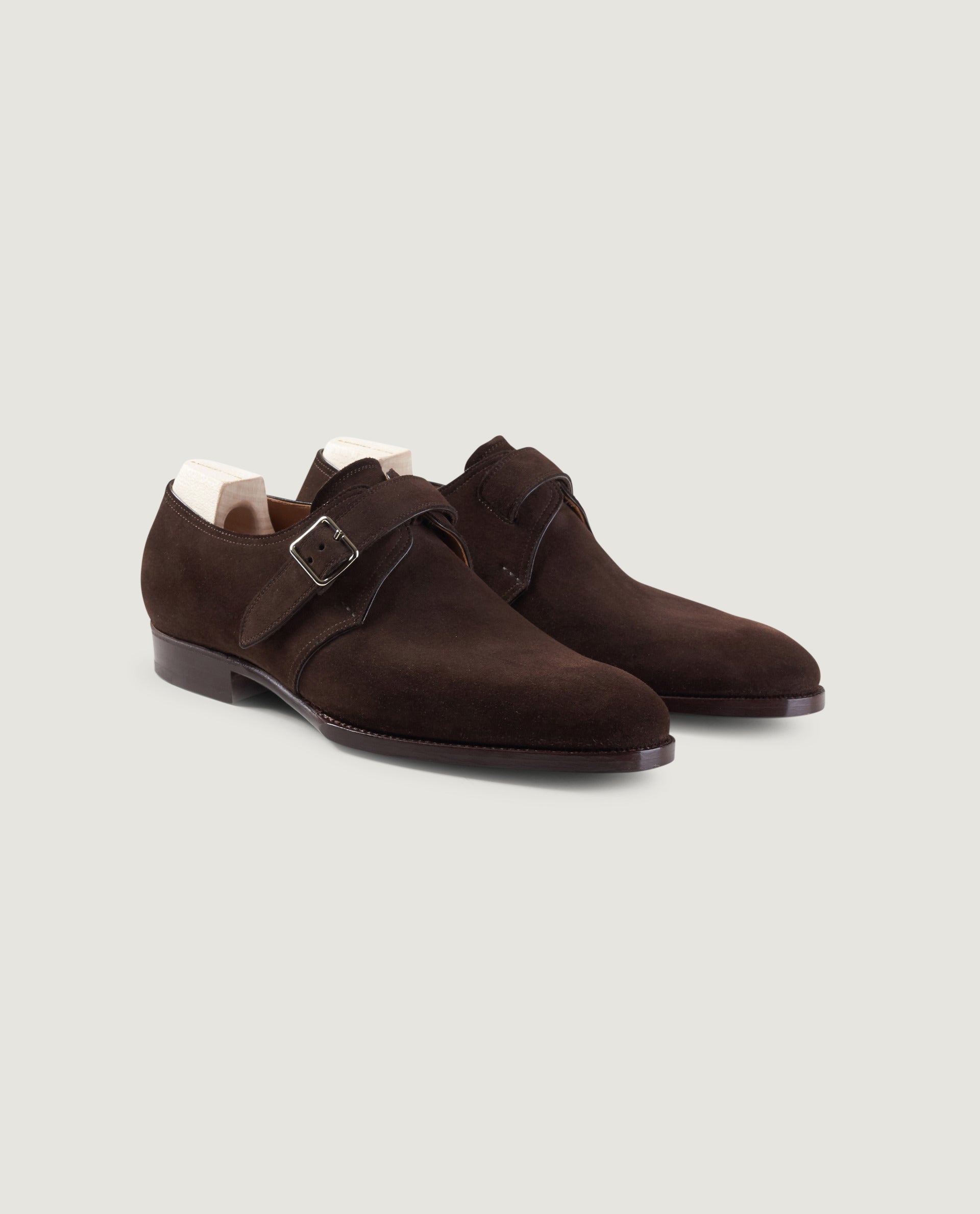 Suede Monk-Strap Shoes