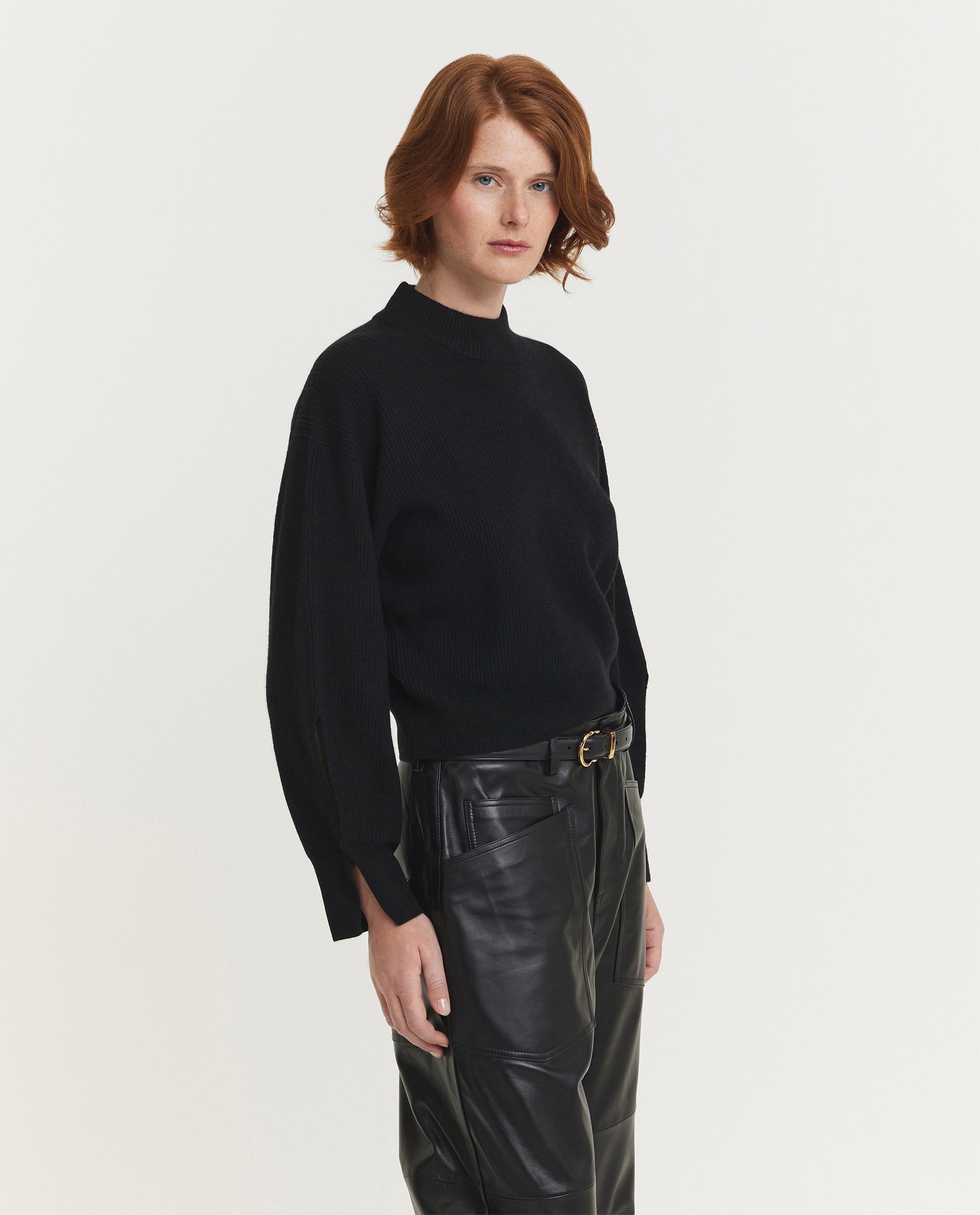 Split Sleeve Mock Sweater