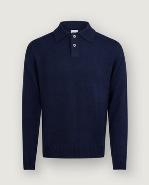 Cashmere Polo Trui - Blauw