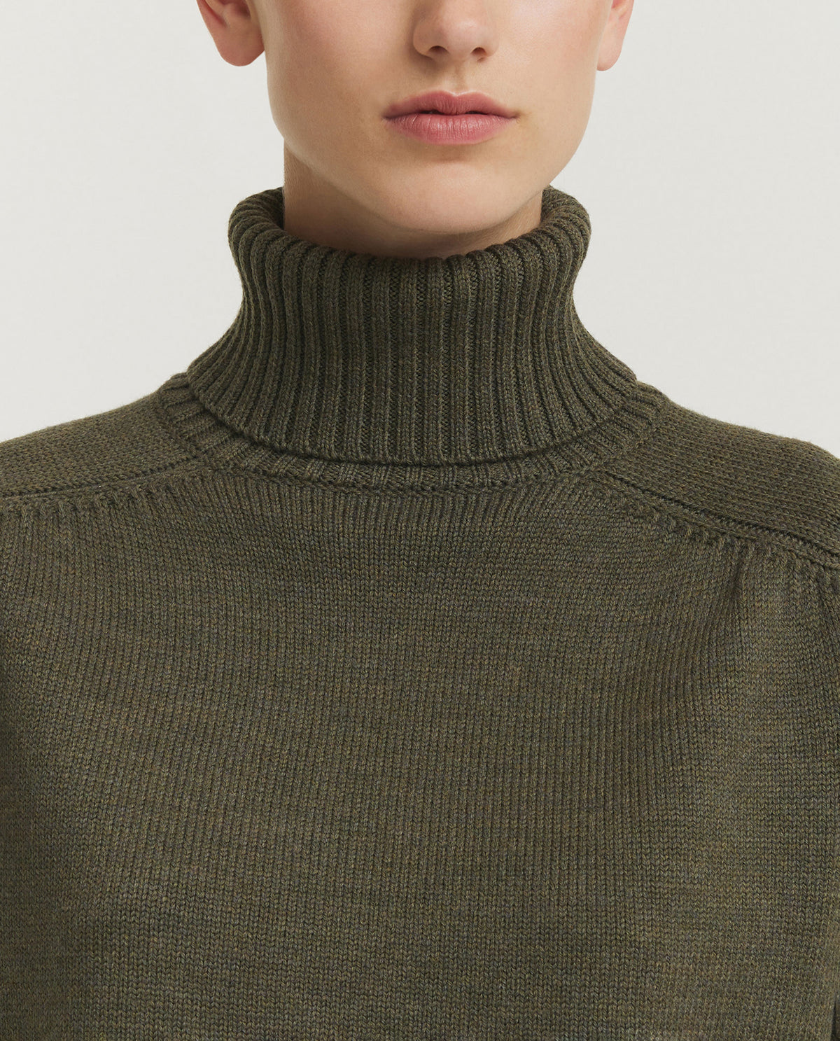 Low Mock Neck Wool Sweater