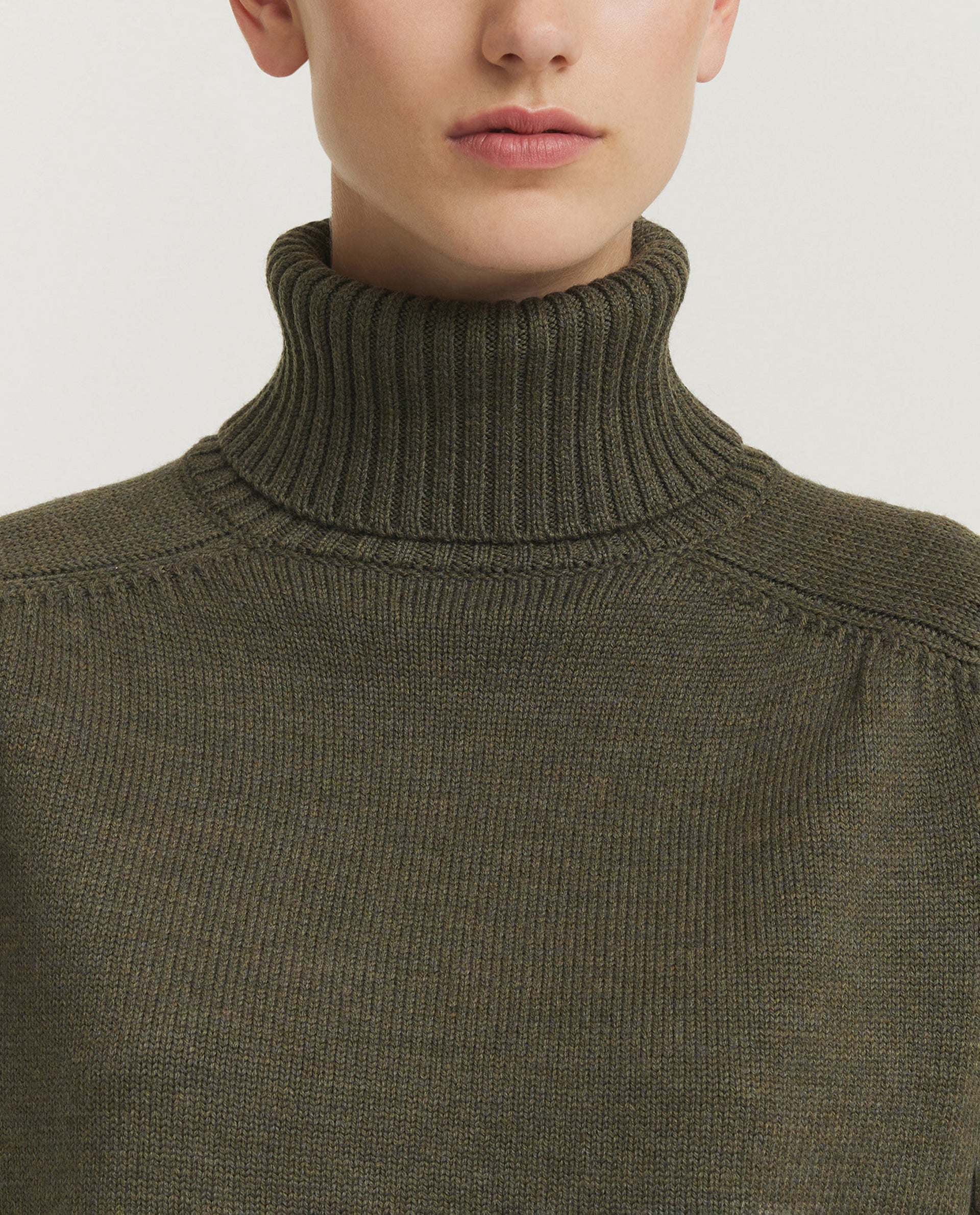 Low Mock Neck Wool Sweater