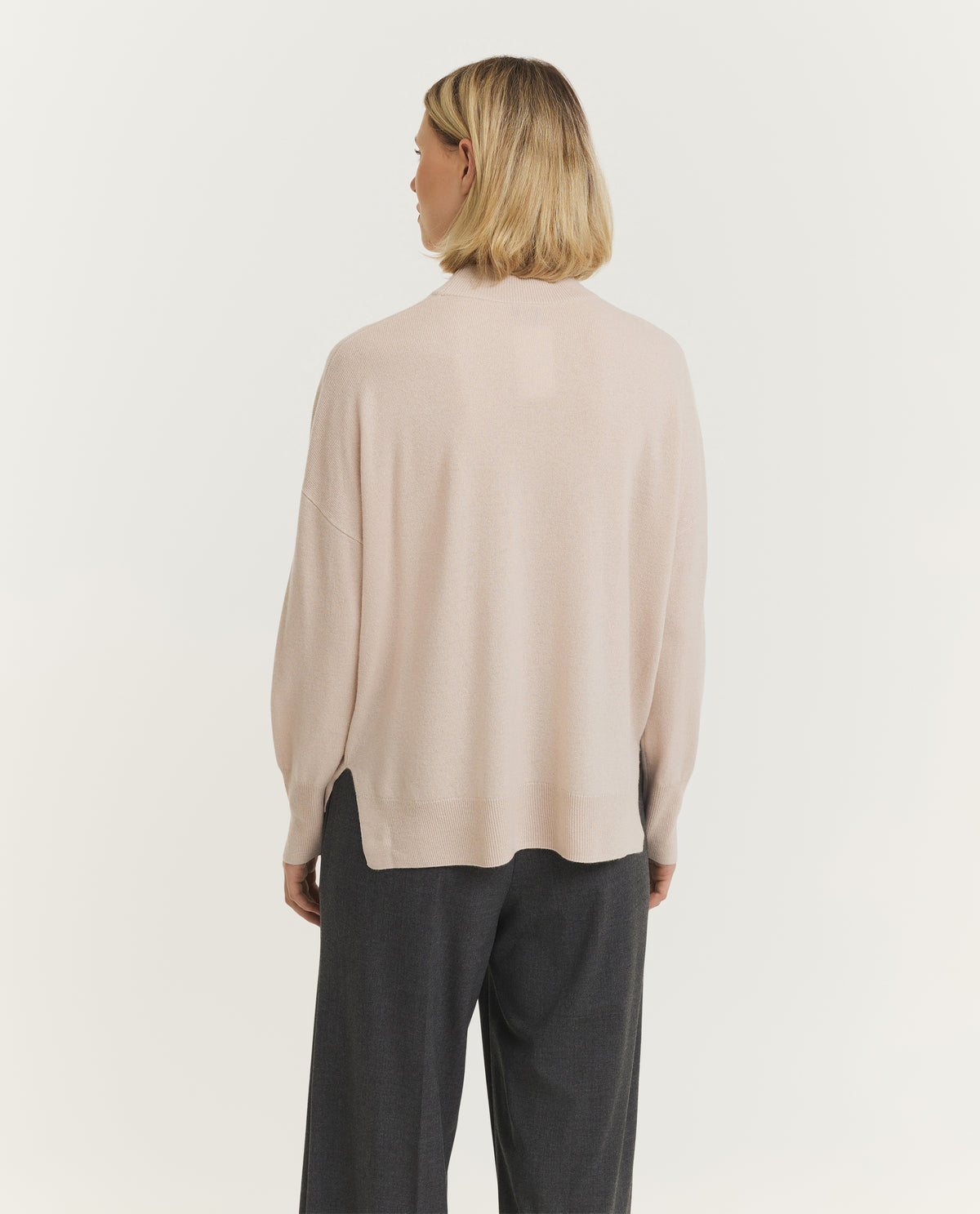 Wool Cashmere Mock Neck Sweater