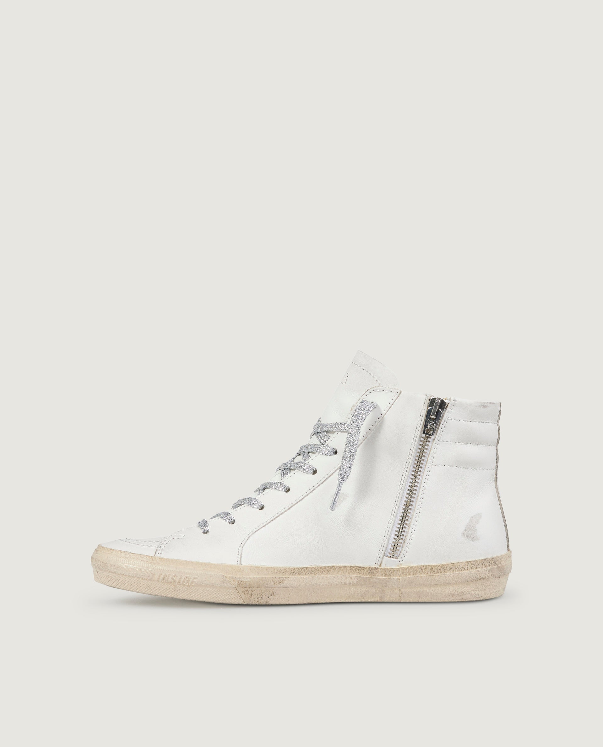 Slide leather sneakers