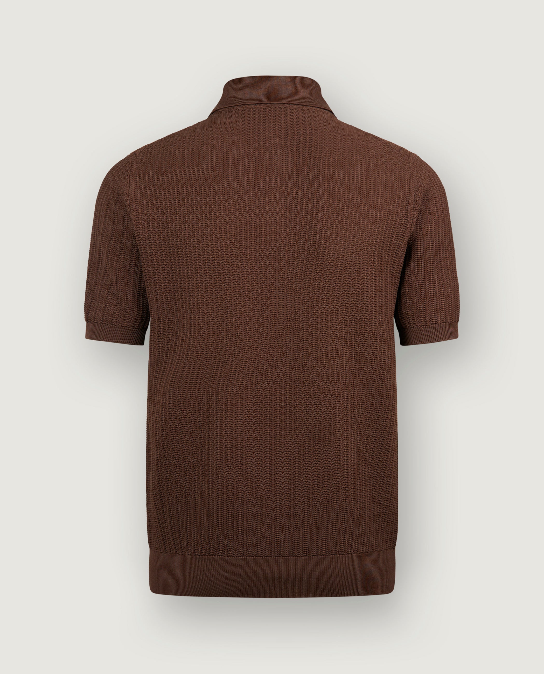 Katoen Crochet Polo - Bruin – Pauw