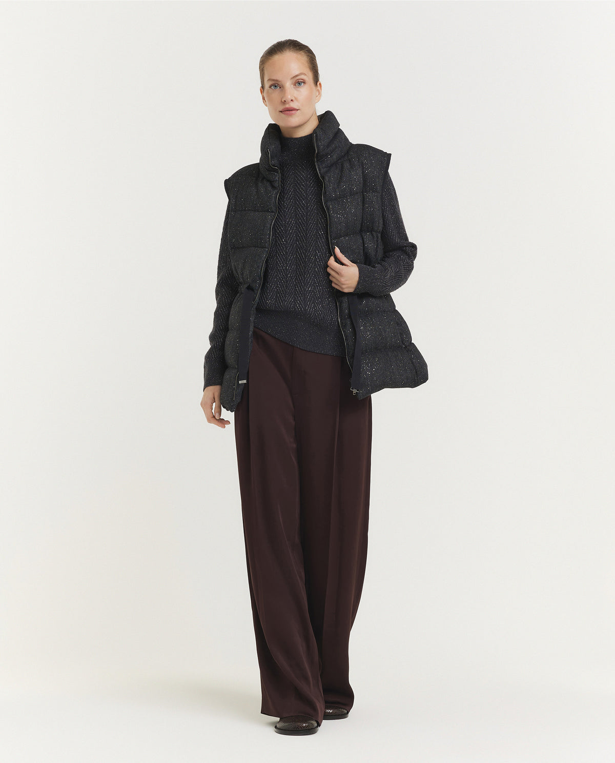 Glitter Herringbone Vest