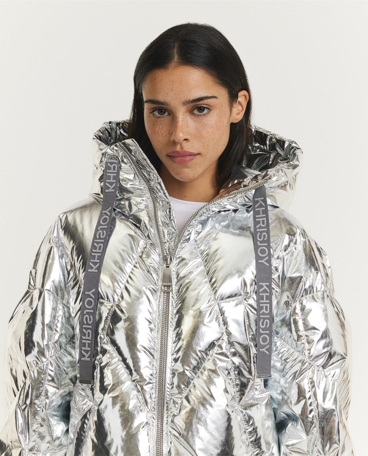 Crop Iconic Milano Puffer - Zilver